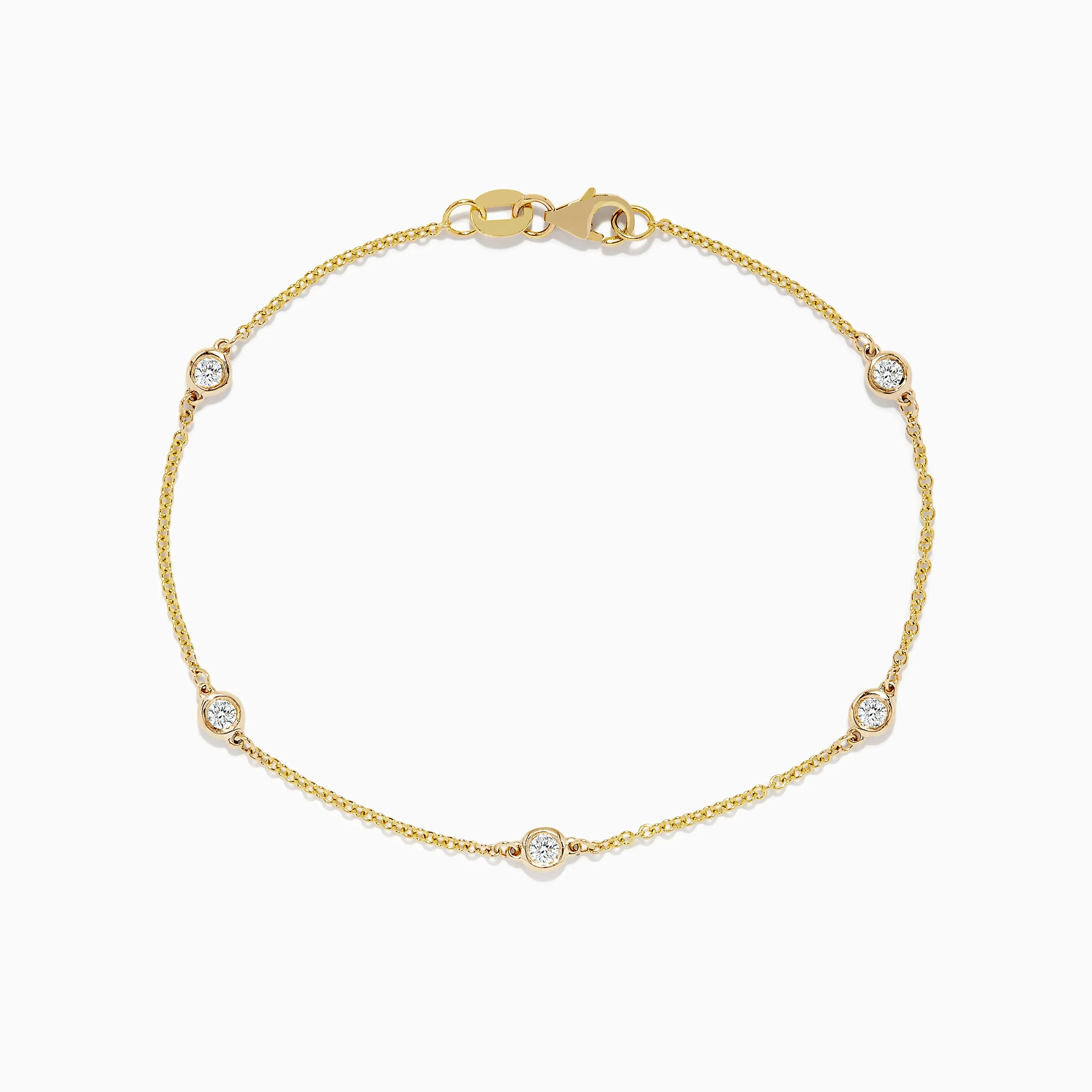 D'Oro 14K Gold Diamond Station Necklace and Bracelet Set 0.59 TCW sold by Effy product image thumbnail 2