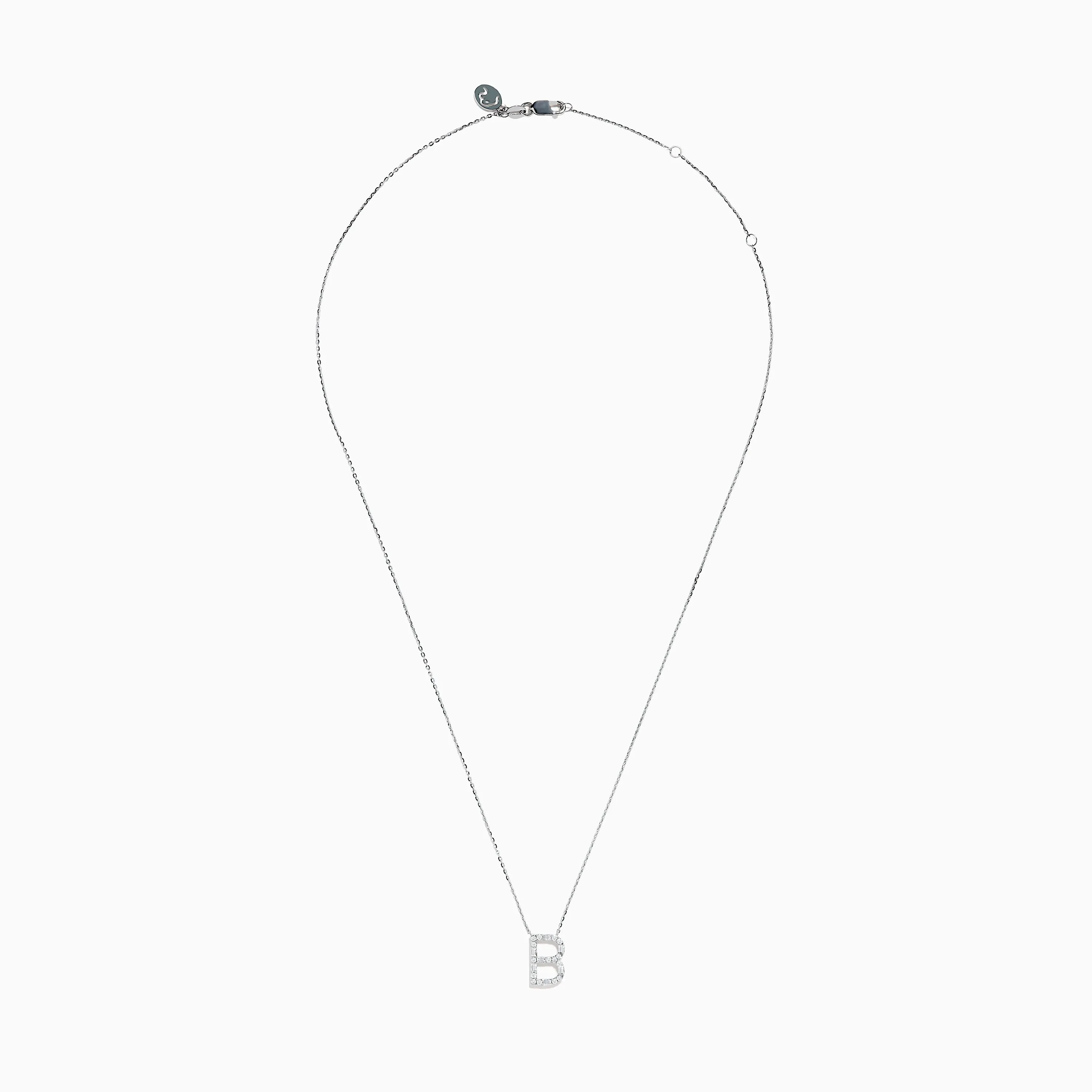 14K White Gold Diamond Initial "B" Pendant sold by Effy product image thumbnail 2