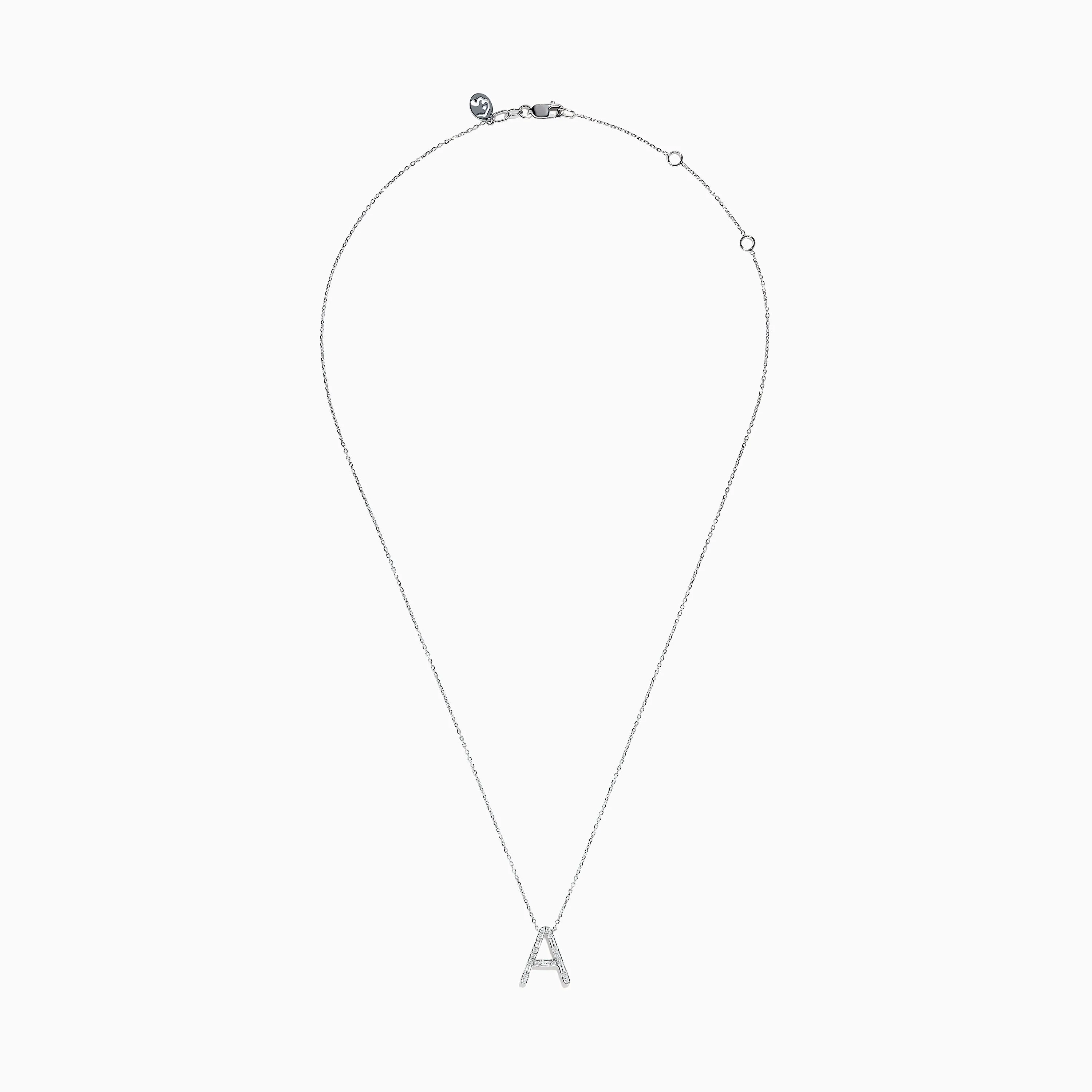 14K White Gold Diamond Initial "A" Pendant sold by Effy product image thumbnail 2