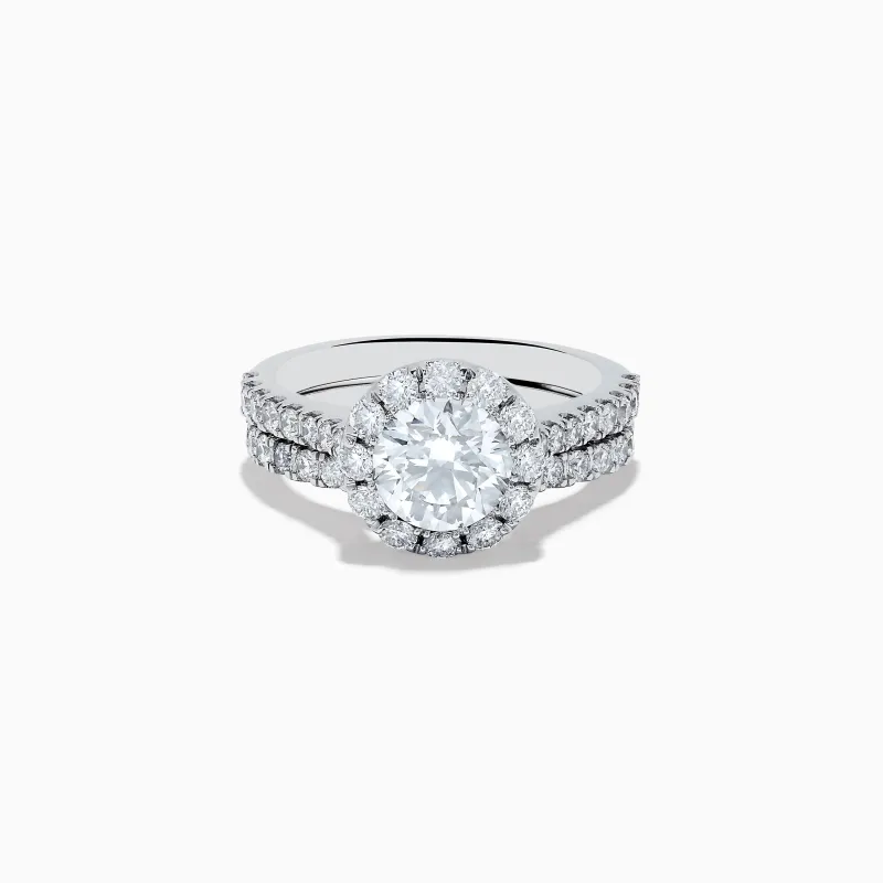 14K White Gold Lab Grown Diamond Ring and Band Set sold by Effy