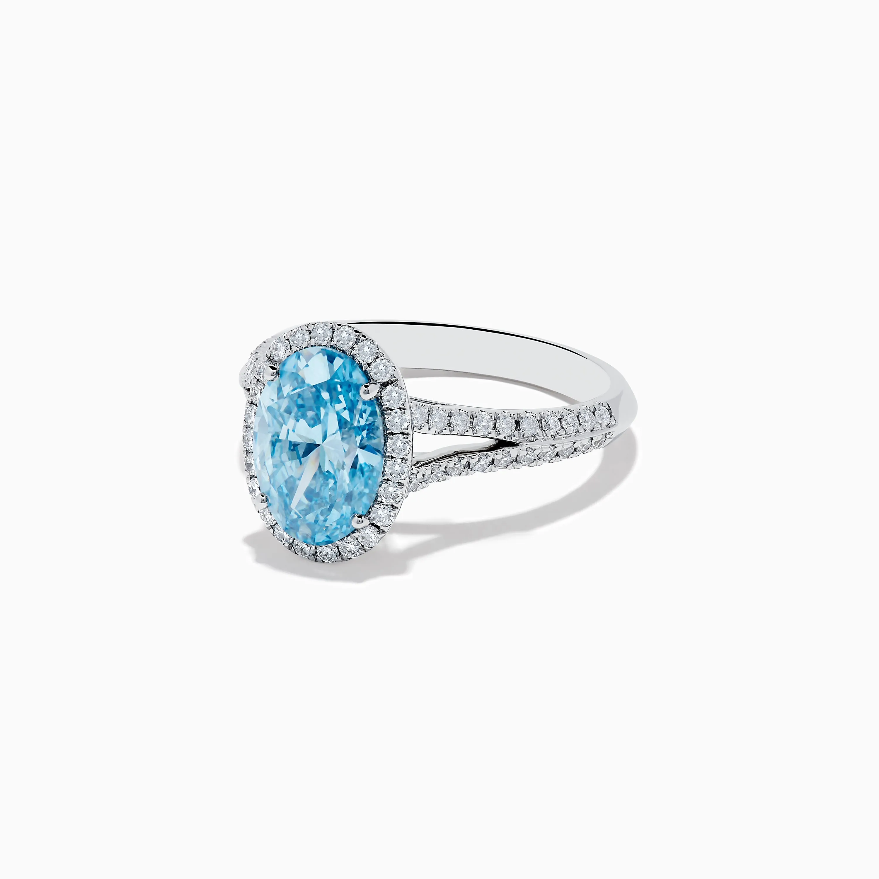 14K White Gold Lab Grown Blue and White Diamond Ring sold by Effy product image thumbnail 2