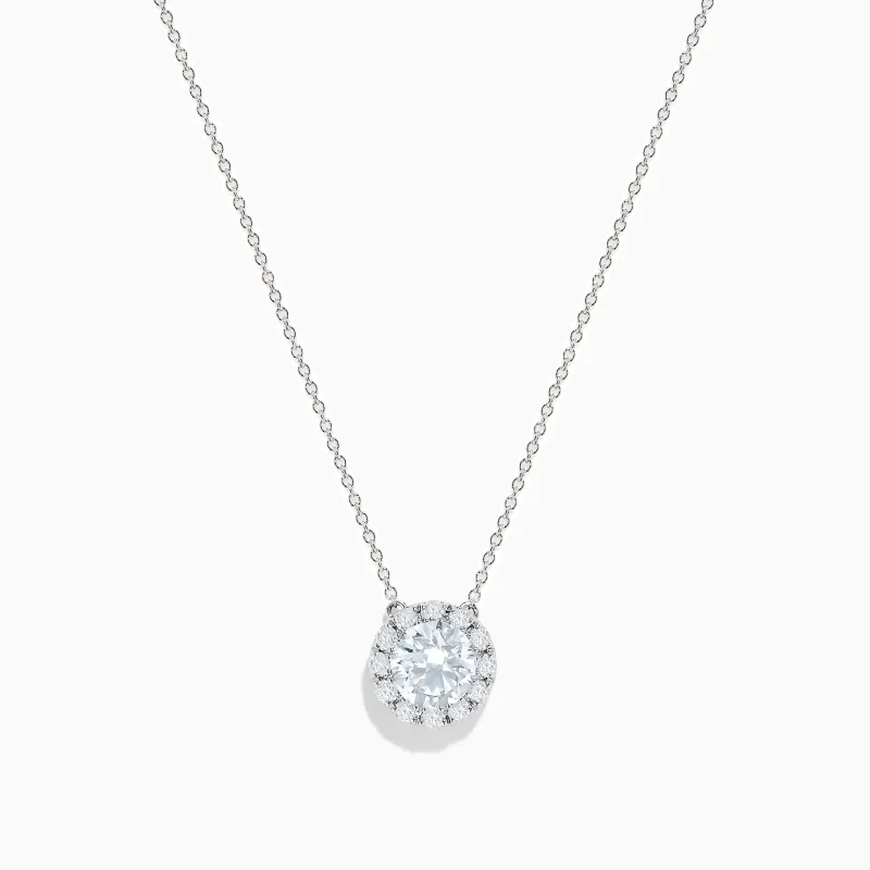 14K White Gold Lab Grown Diamond Pendant sold by Effy