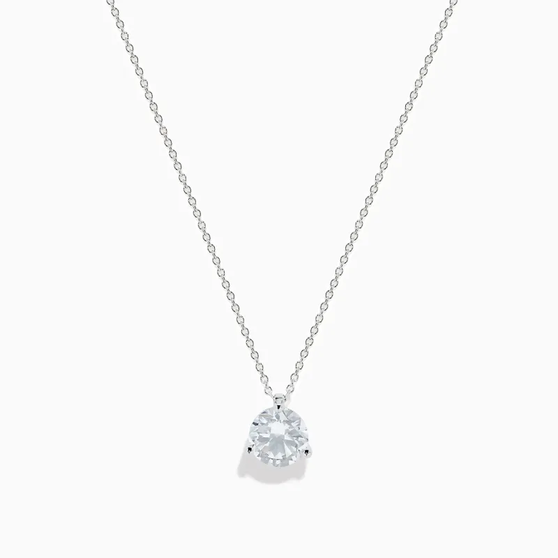 14K White Gold 1.00ct Lab Grown Diamond Pendant sold by Effy