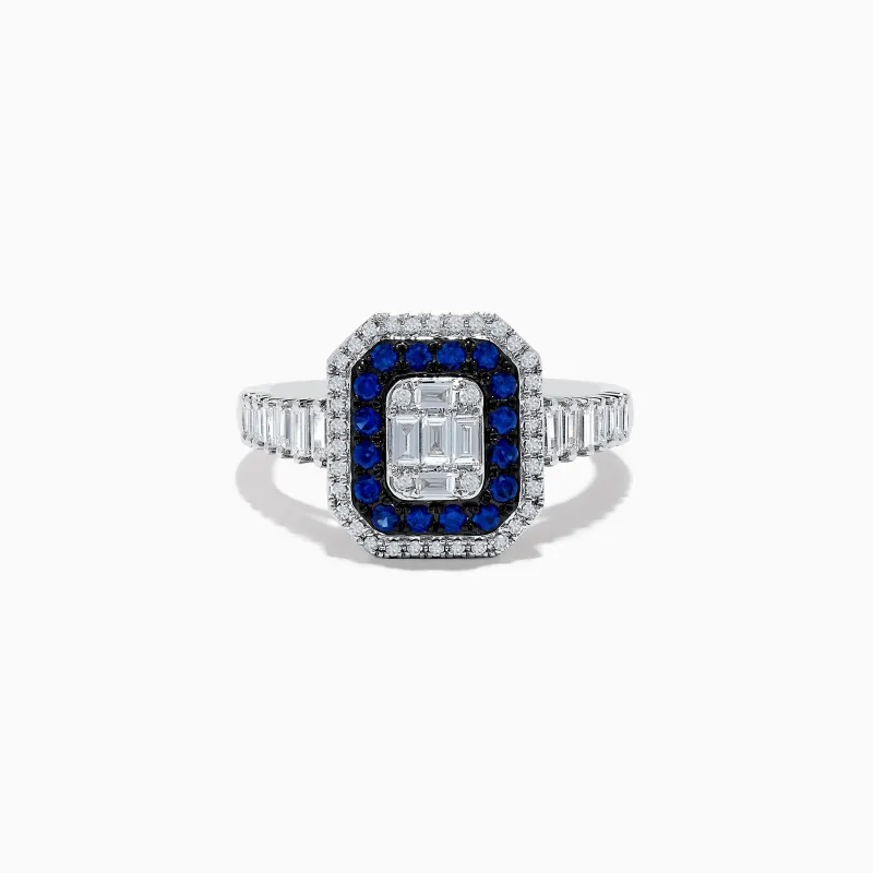 Royale Bleu 14K White Gold Blue Sapphire and Diamond Ring sold by Effy