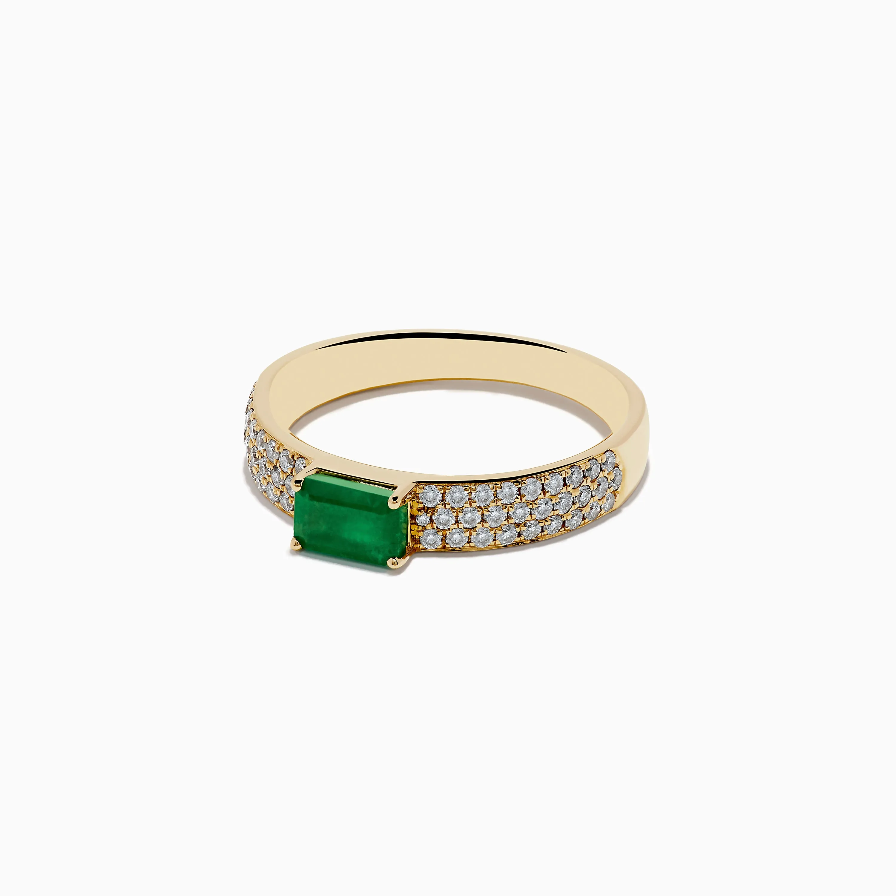 14K Yellow Gold Emerald and Diamond Ring sold by Effy product image thumbnail 2