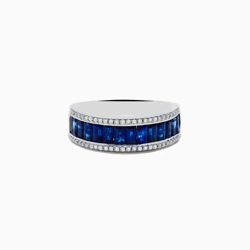 Royale Bleu 14K White Gold Blue Sapphire and Diamond Ring sold by Effy