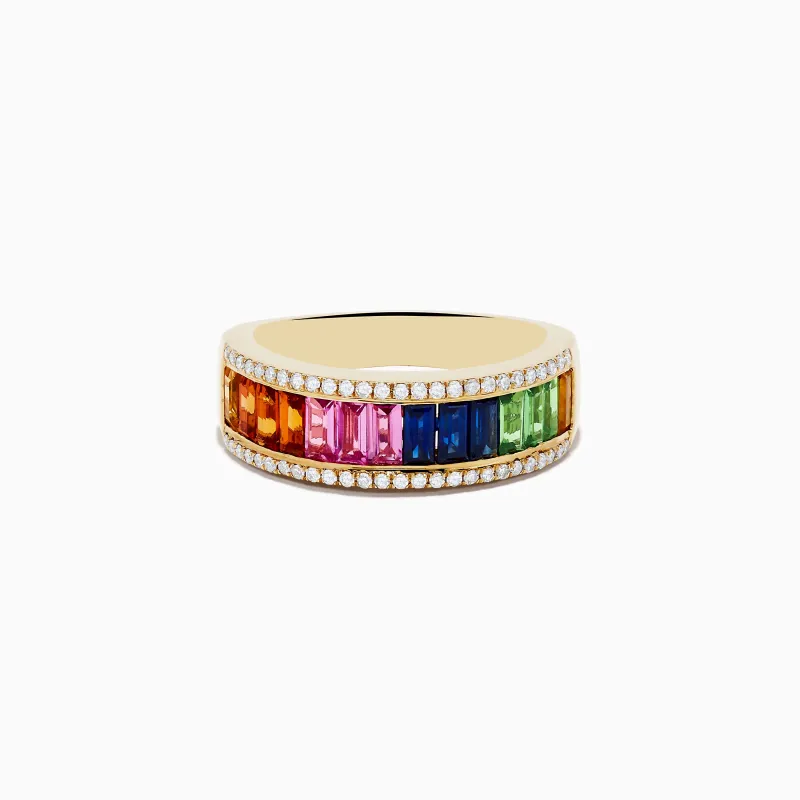 Watercolors 14K Yellow Gold Multi Sapphire and Diamond Ring sold by Effy