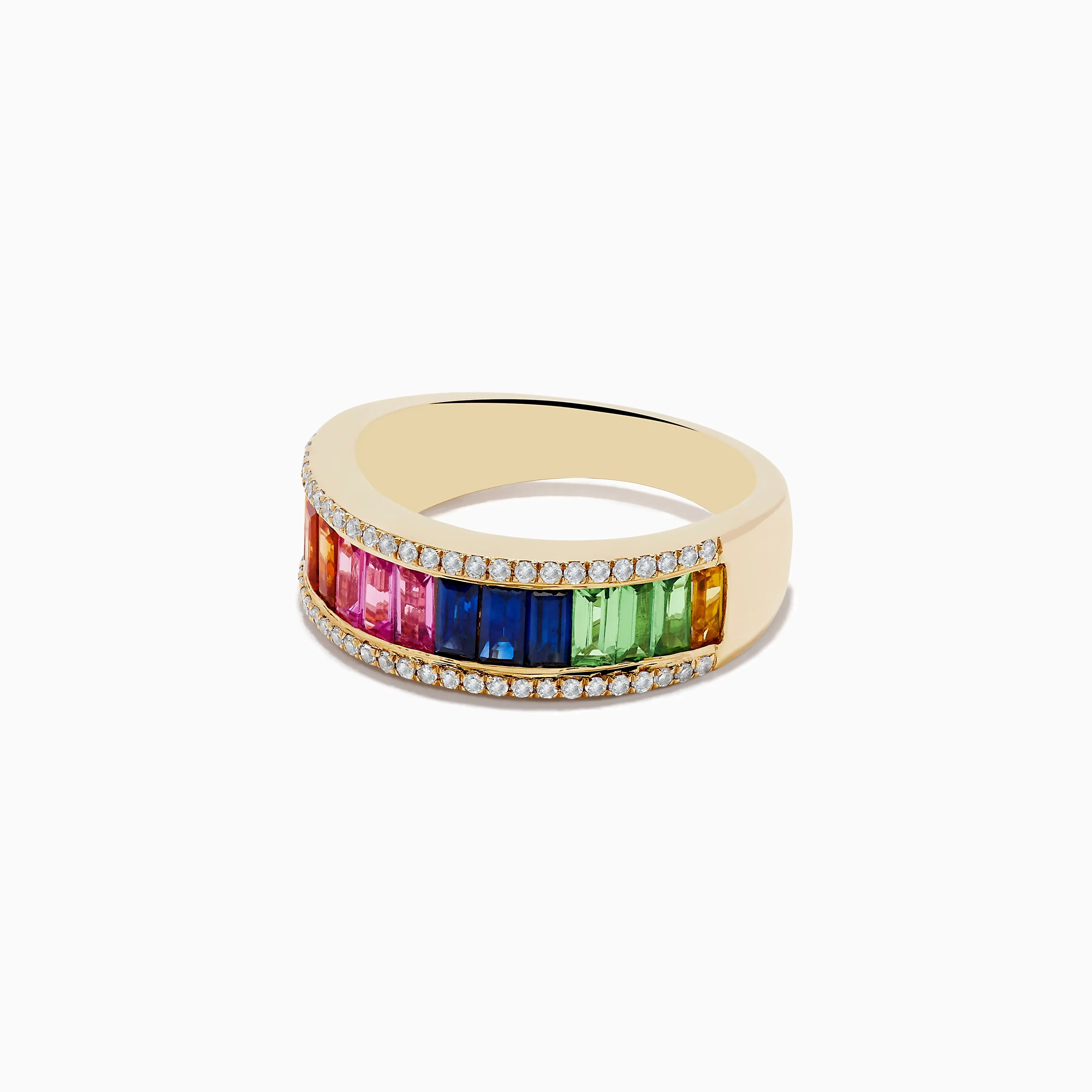 Watercolors 14K Yellow Gold Multi Sapphire and Diamond Ring sold by Effy product image thumbnail 2