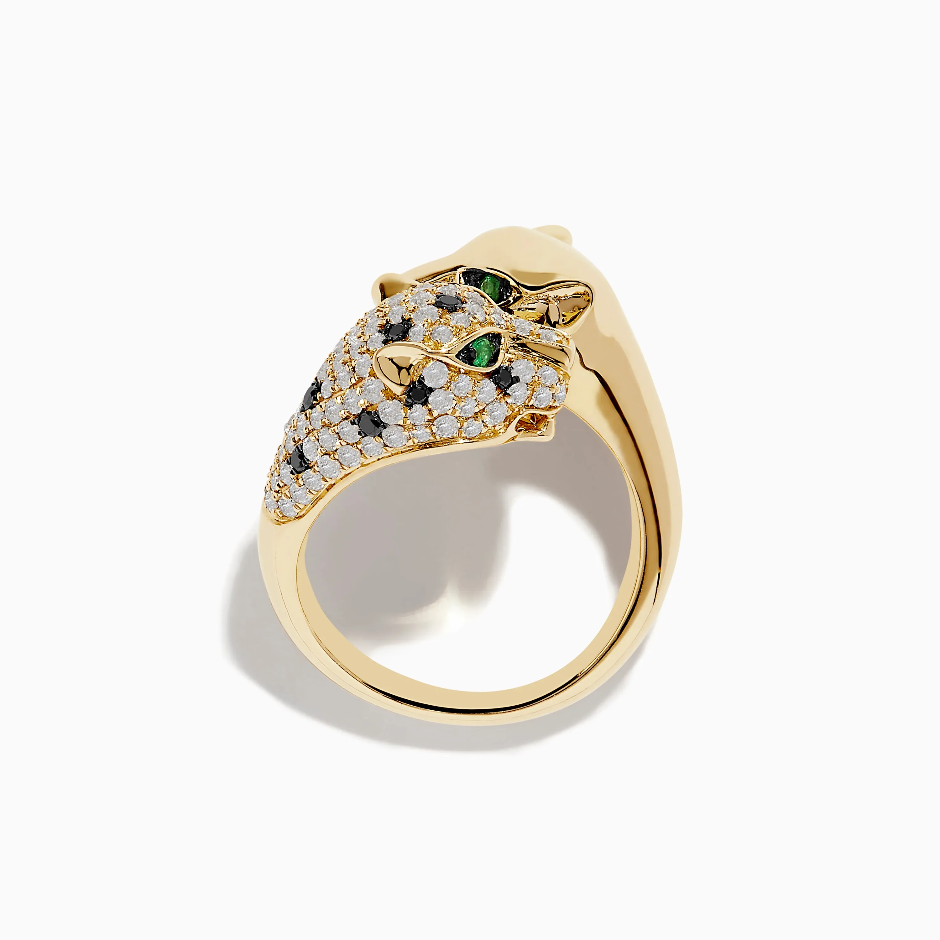 Signature 14K Yellow Gold Diamond and Emerald Double Panther Ring sold by Effy product image thumbnail 4