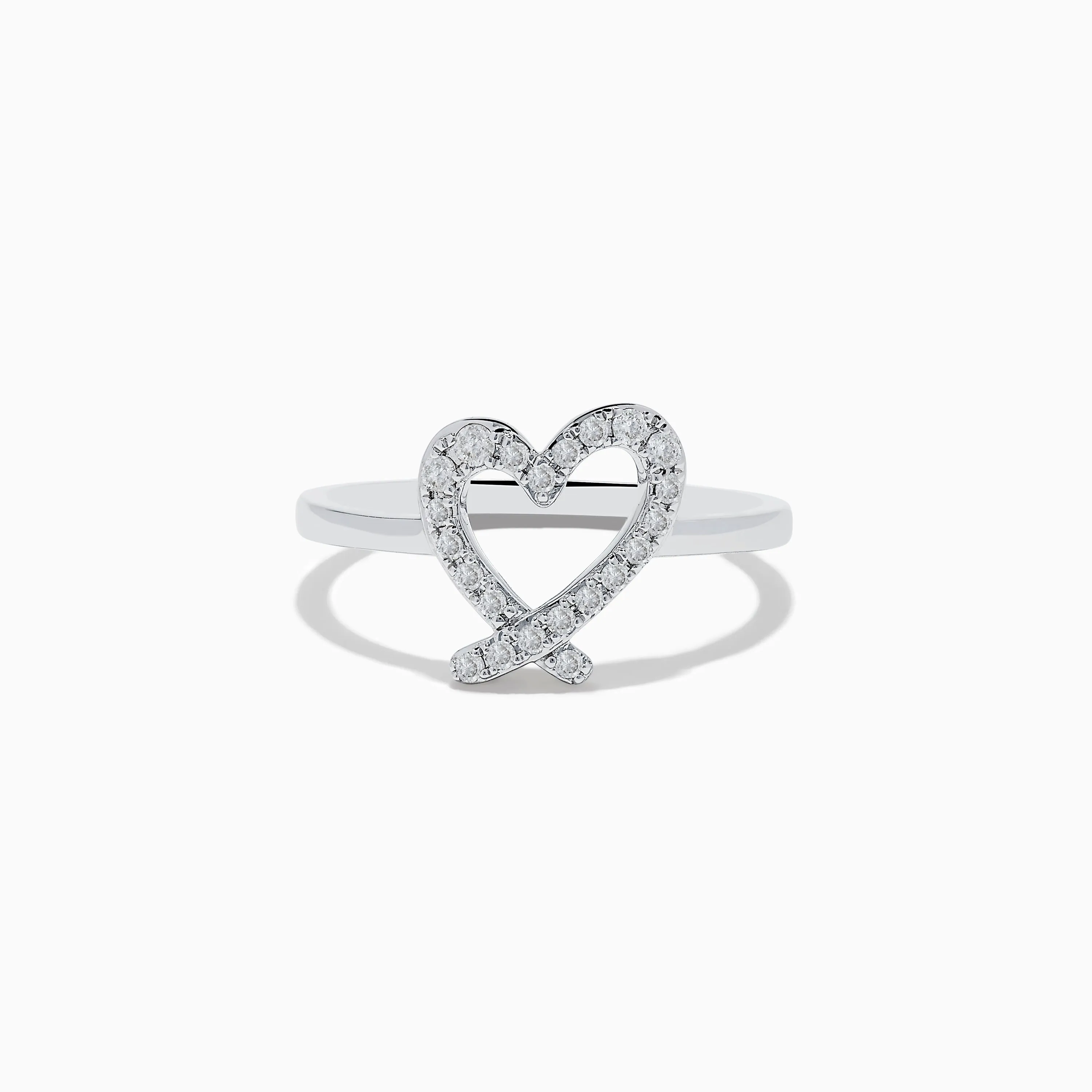 Novelty 14K White Gold Heart Ring sold by Effy