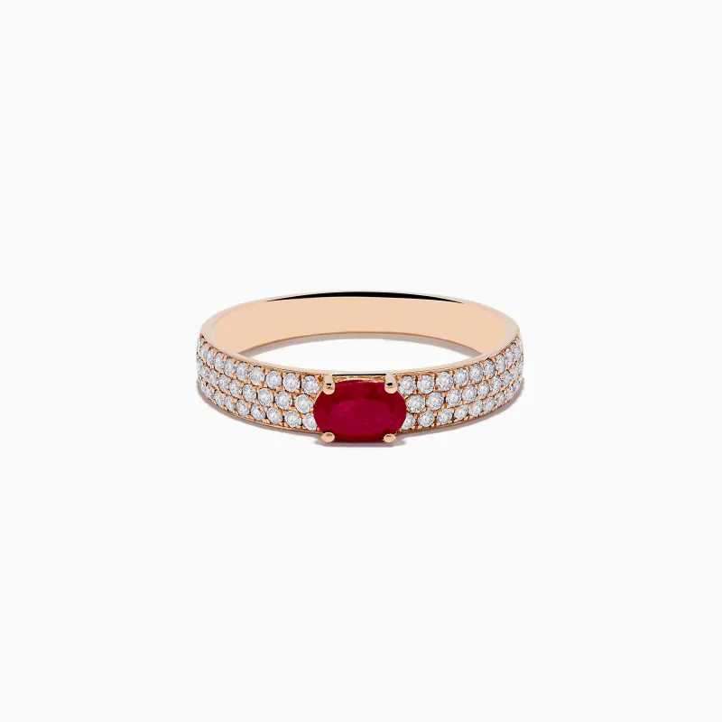 Ruby Royale 14K Rose Gold Ruby and Diamond Ring sold by Effy