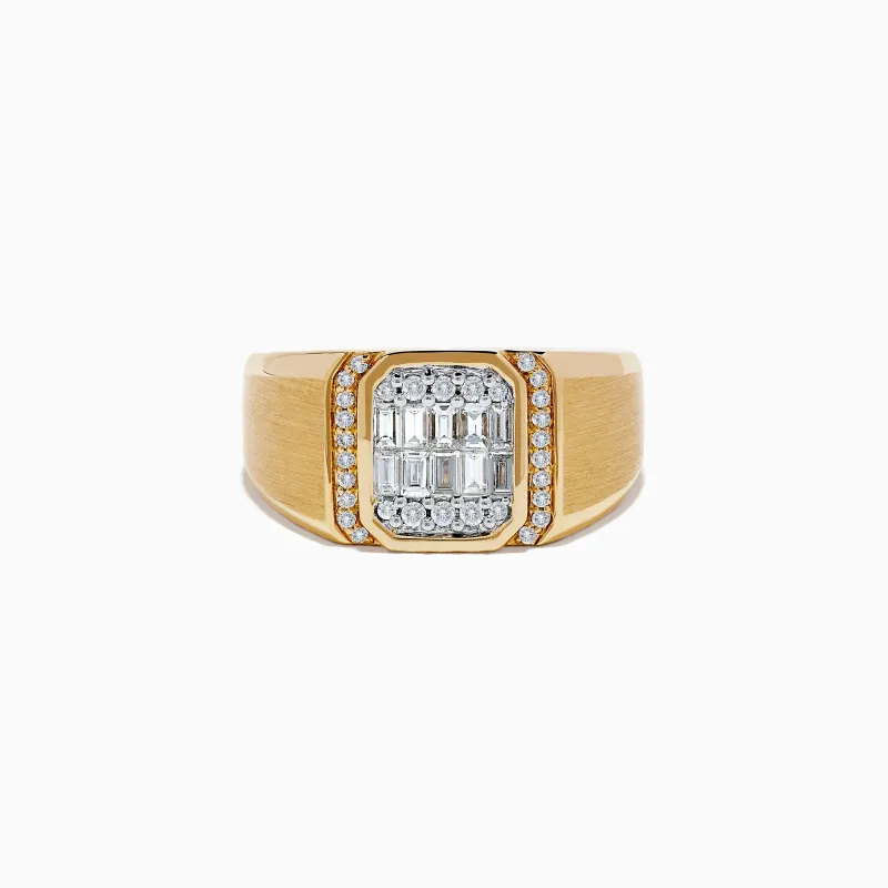 Men's 14K Two Tone Gold Diamond Ring sold by Effy