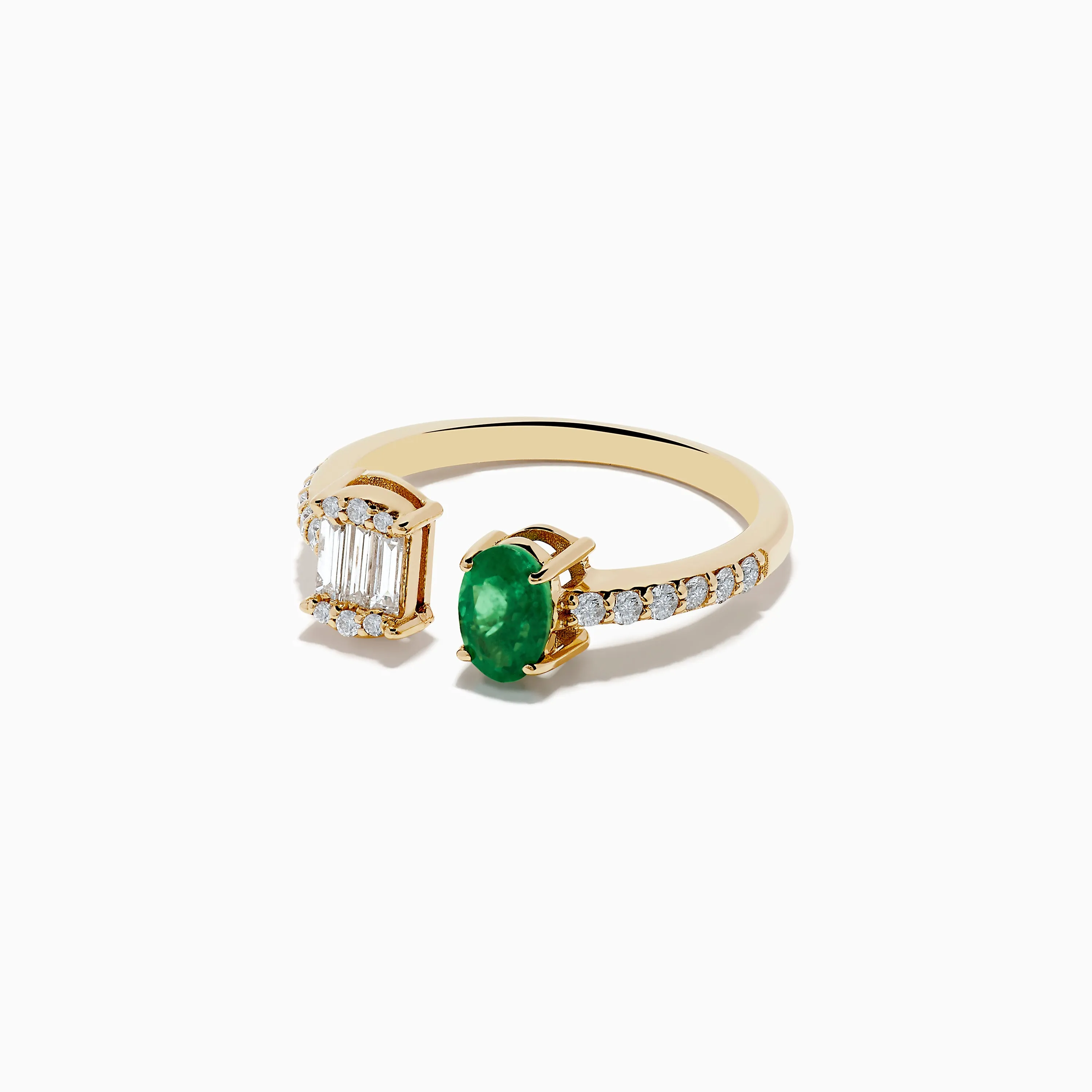 14K Yellow Gold Emerald and Diamond Toi Et Moi Ring sold by Effy product image thumbnail 2