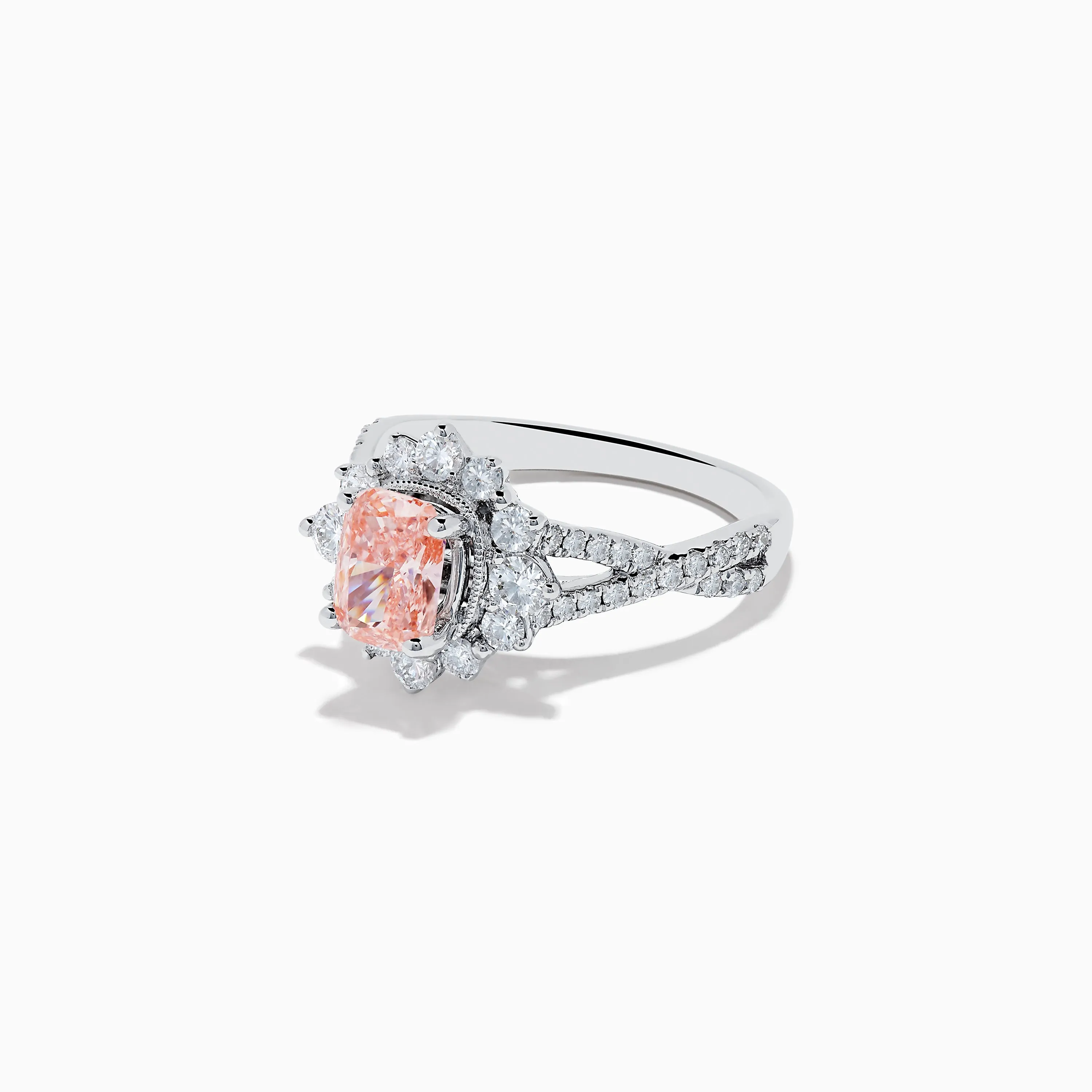 14K White Gold Lab Grown Pink and White Diamond Ring sold by Effy product image thumbnail 2