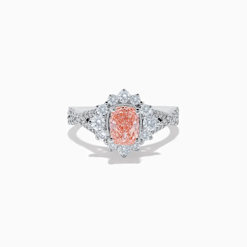 14K White Gold Lab Grown Pink and White Diamond Ring sold by Effy