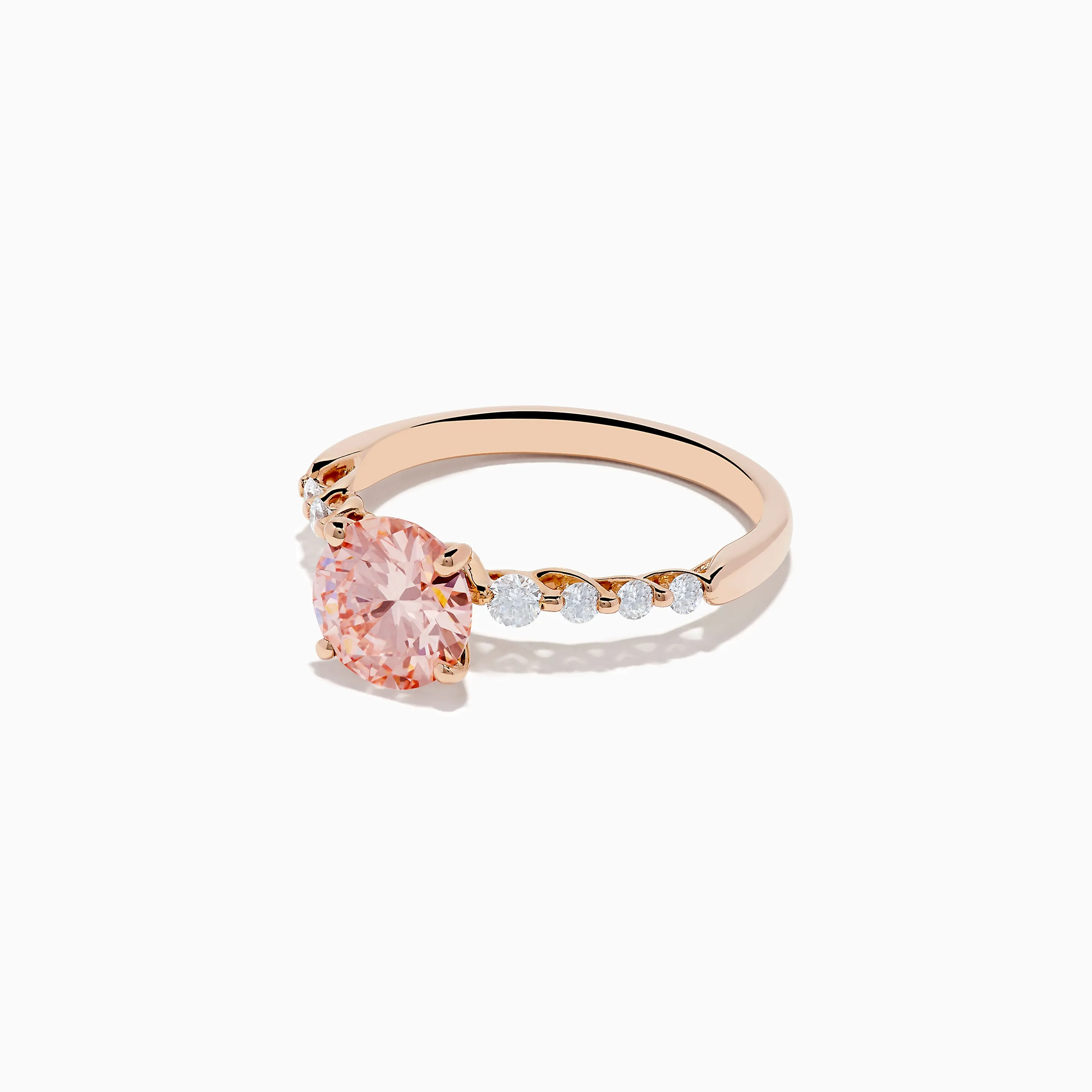 14K Rose Gold Lab Grown Pink and White Diamond Ring sold by Effy product image thumbnail 2