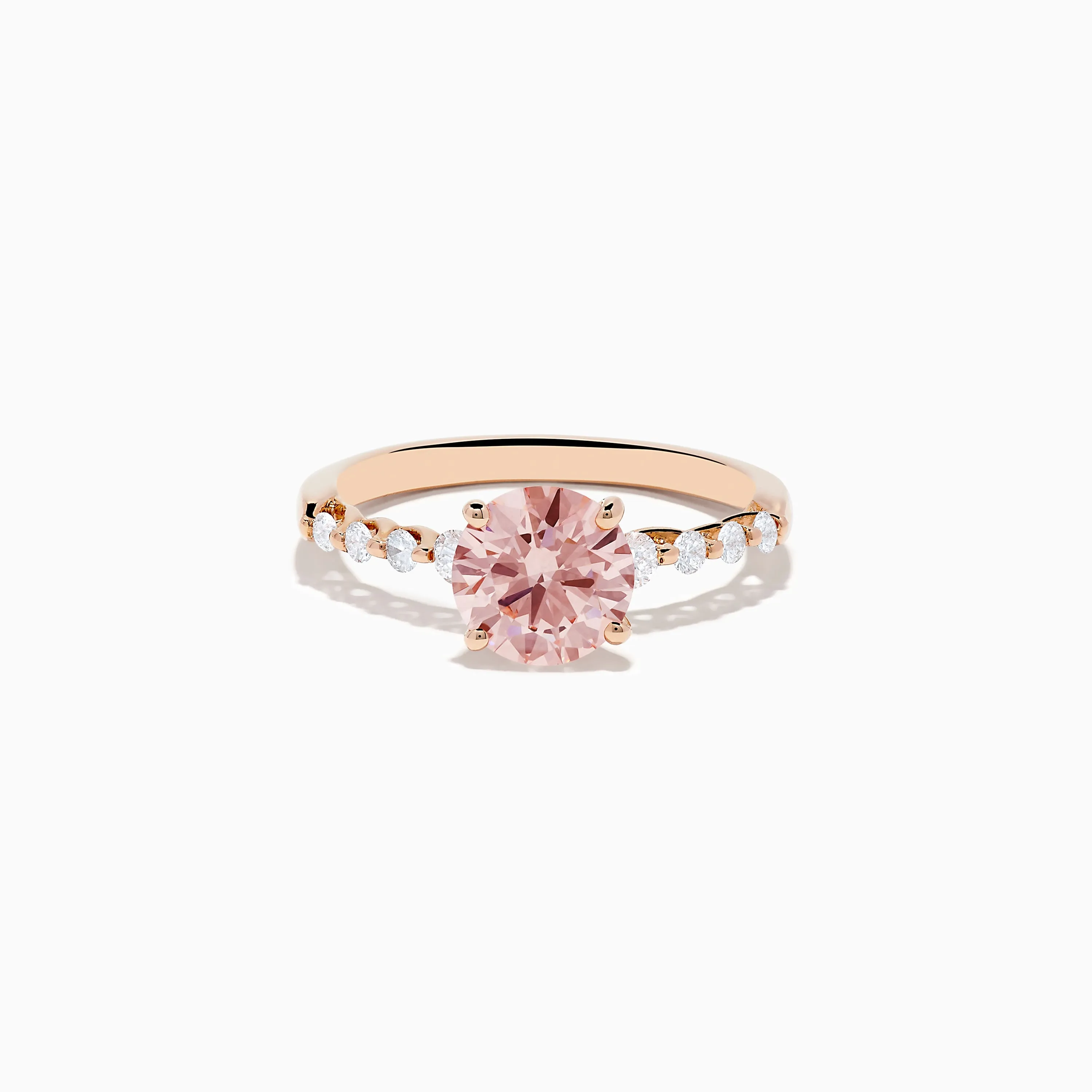 14K Rose Gold Lab Grown Pink and White Diamond Ring sold by Effy