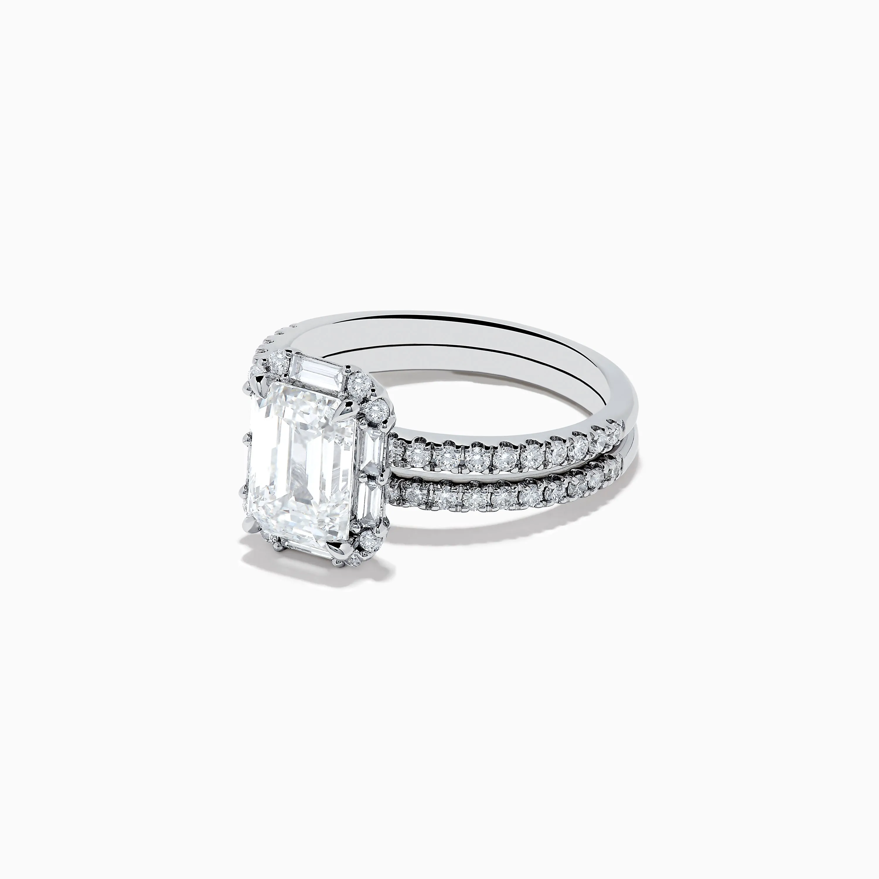 14K White Gold Lab Grown Diamond Ring and Band Set sold by Effy product image thumbnail 2