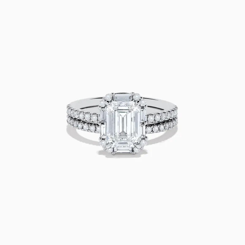14K White Gold Lab Grown Diamond Ring and Band Set sold by Effy