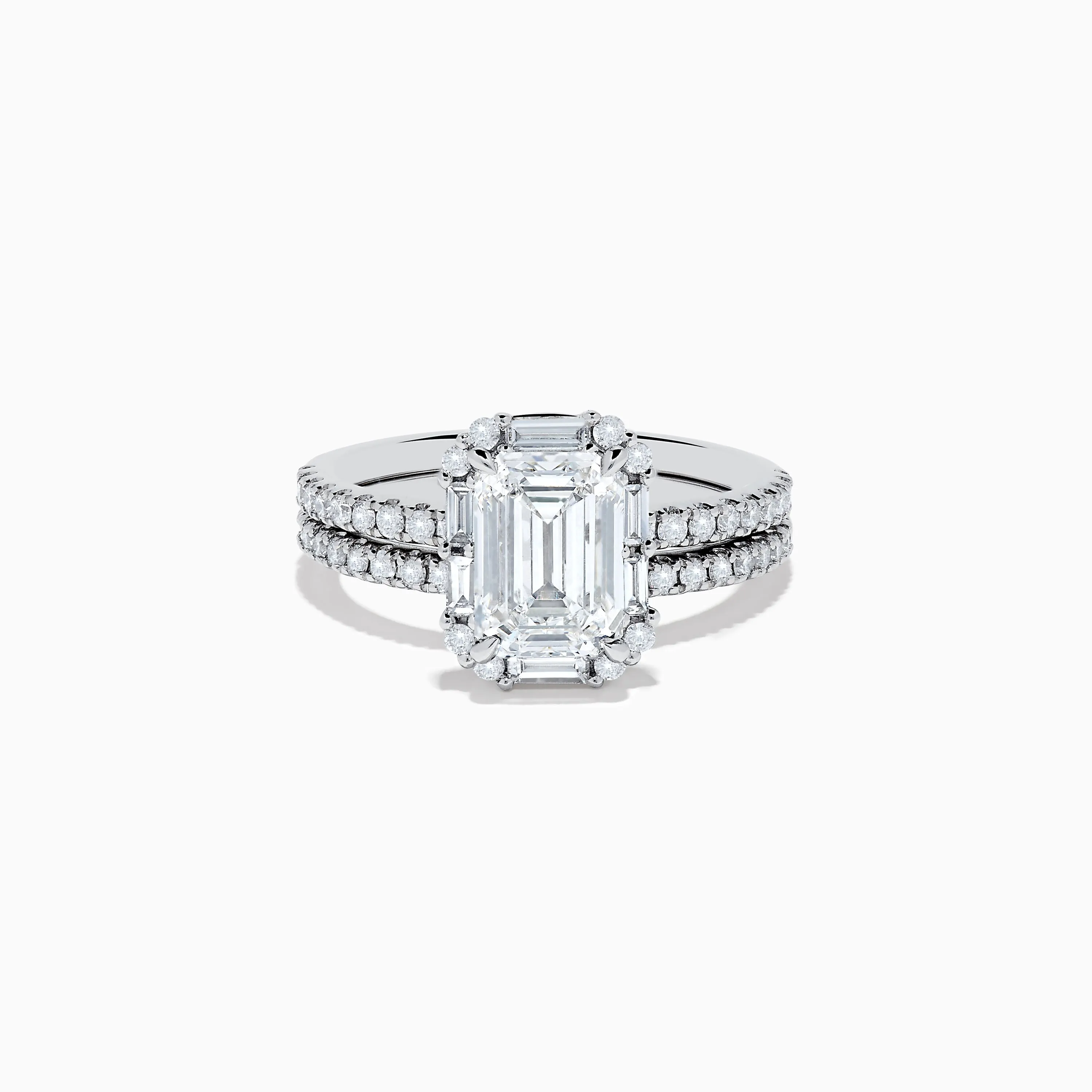 14K White Gold Lab Grown Diamond Ring and Band Set sold by Effy