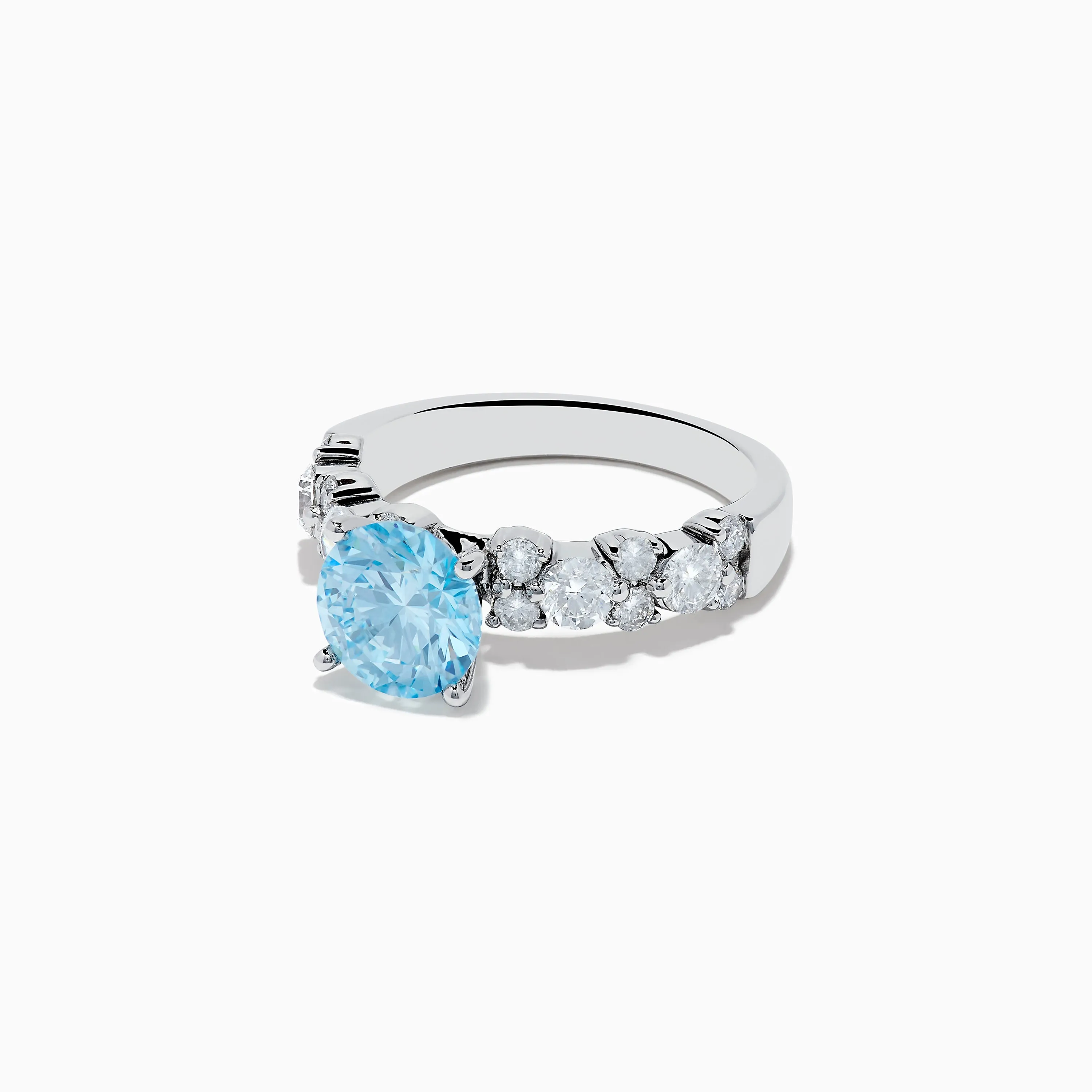 14K White Gold Lab Grown Blue and White Diamond Ring sold by Effy product image thumbnail 2