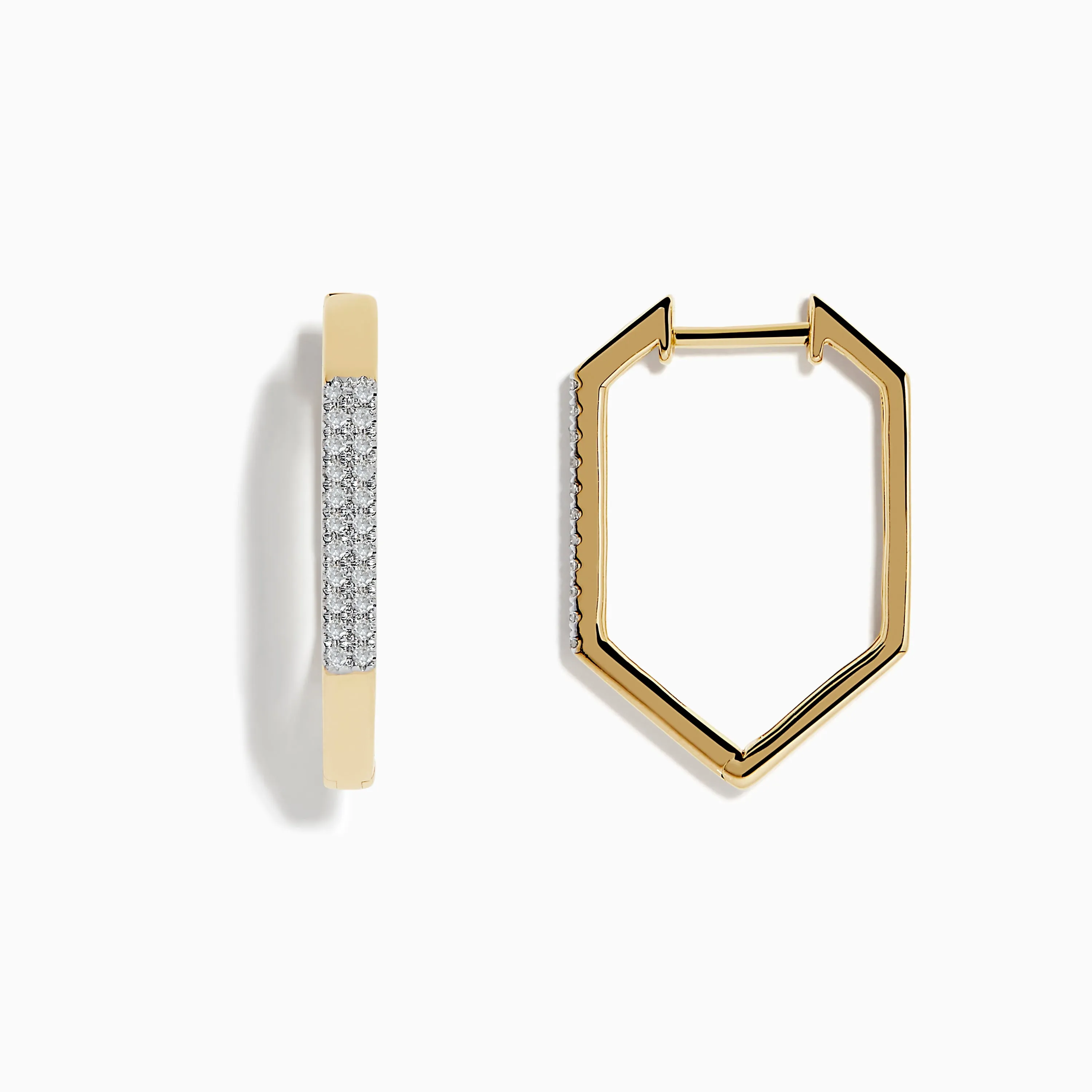14K Yellow Gold Diamond Geometric Hoop Earrings 0.22 TCW sold by Effy product image thumbnail 2