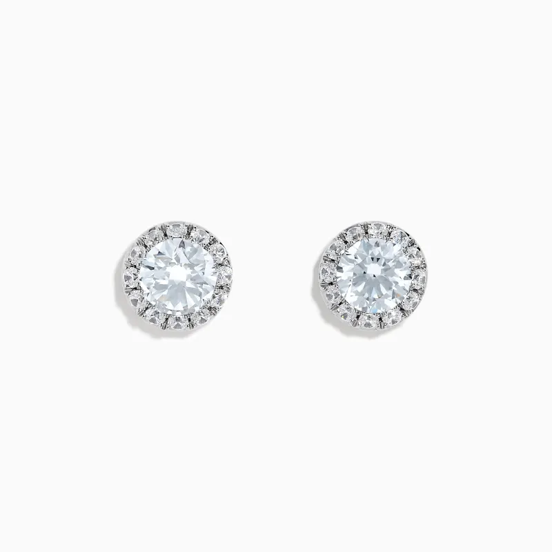 14K White Gold Lab Grown Diamond Earrings sold by Effy