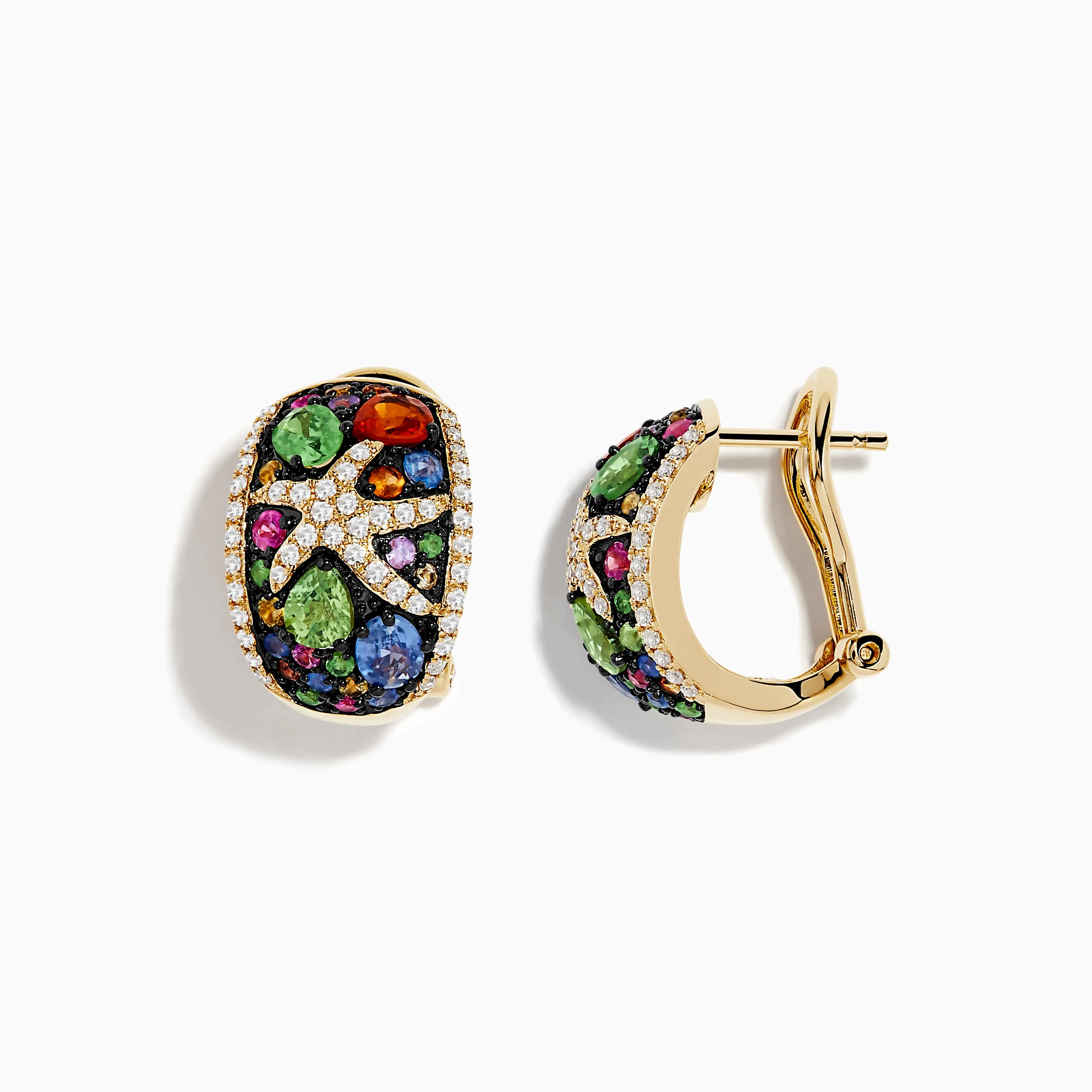 Watercolors 14K Yellow Gold Multi Sapphire and Diamond Starfish Earrings sold by Effy product image thumbnail 2