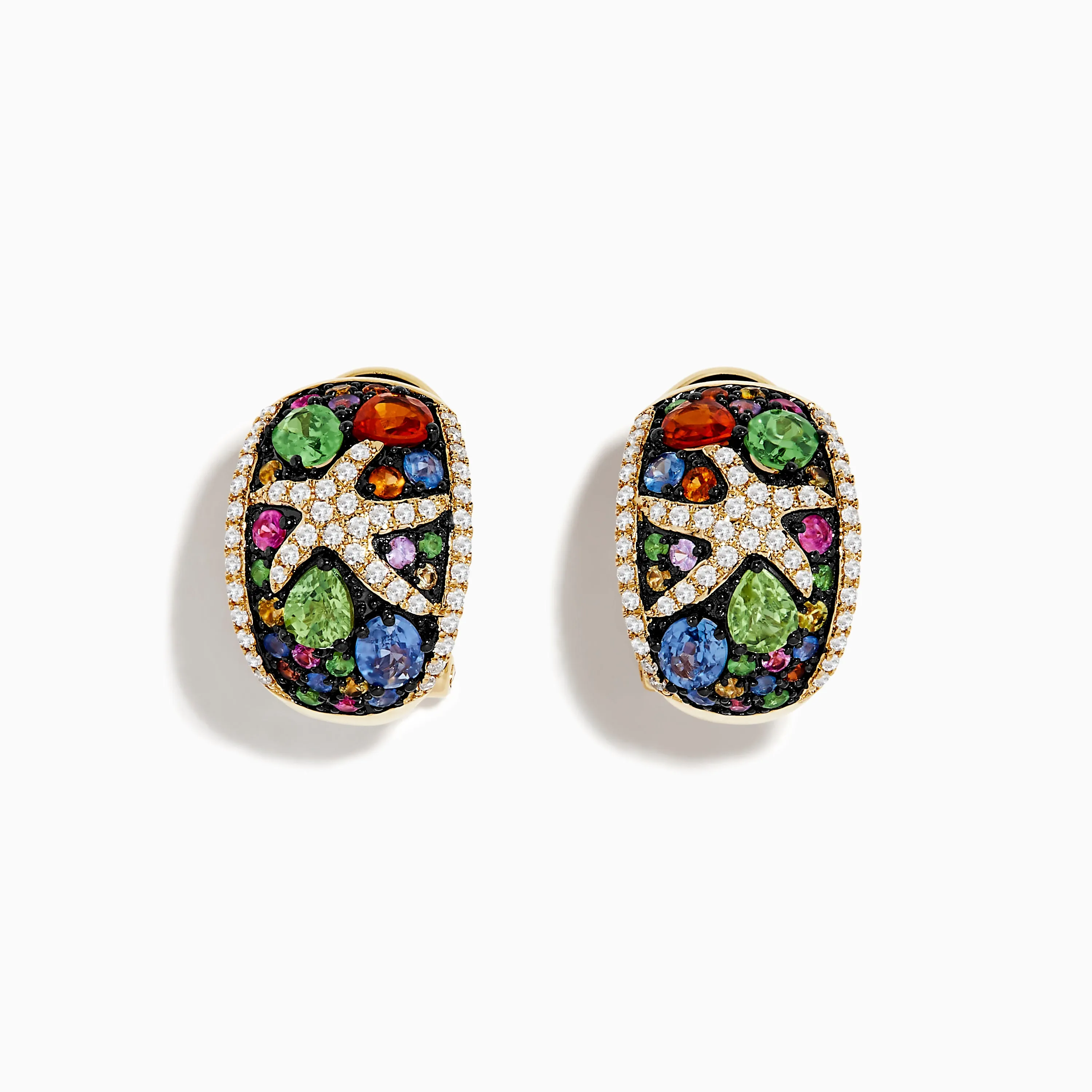 Watercolors 14K Yellow Gold Multi Sapphire and Diamond Starfish Earrings sold by Effy