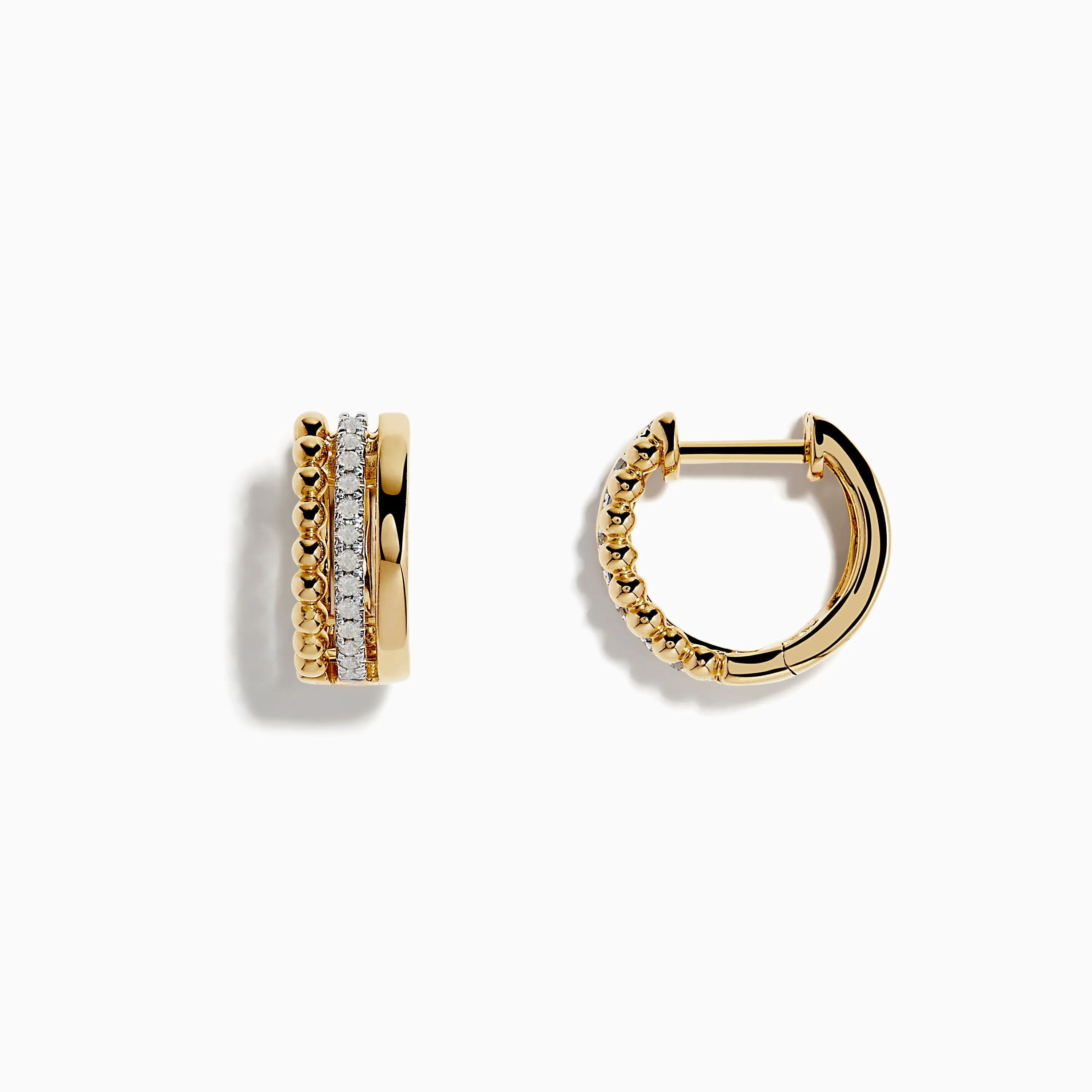 14K Yellow Gold 1/2" Diamond Huggie Earrings 0.13 TCW sold by Effy product image thumbnail 2