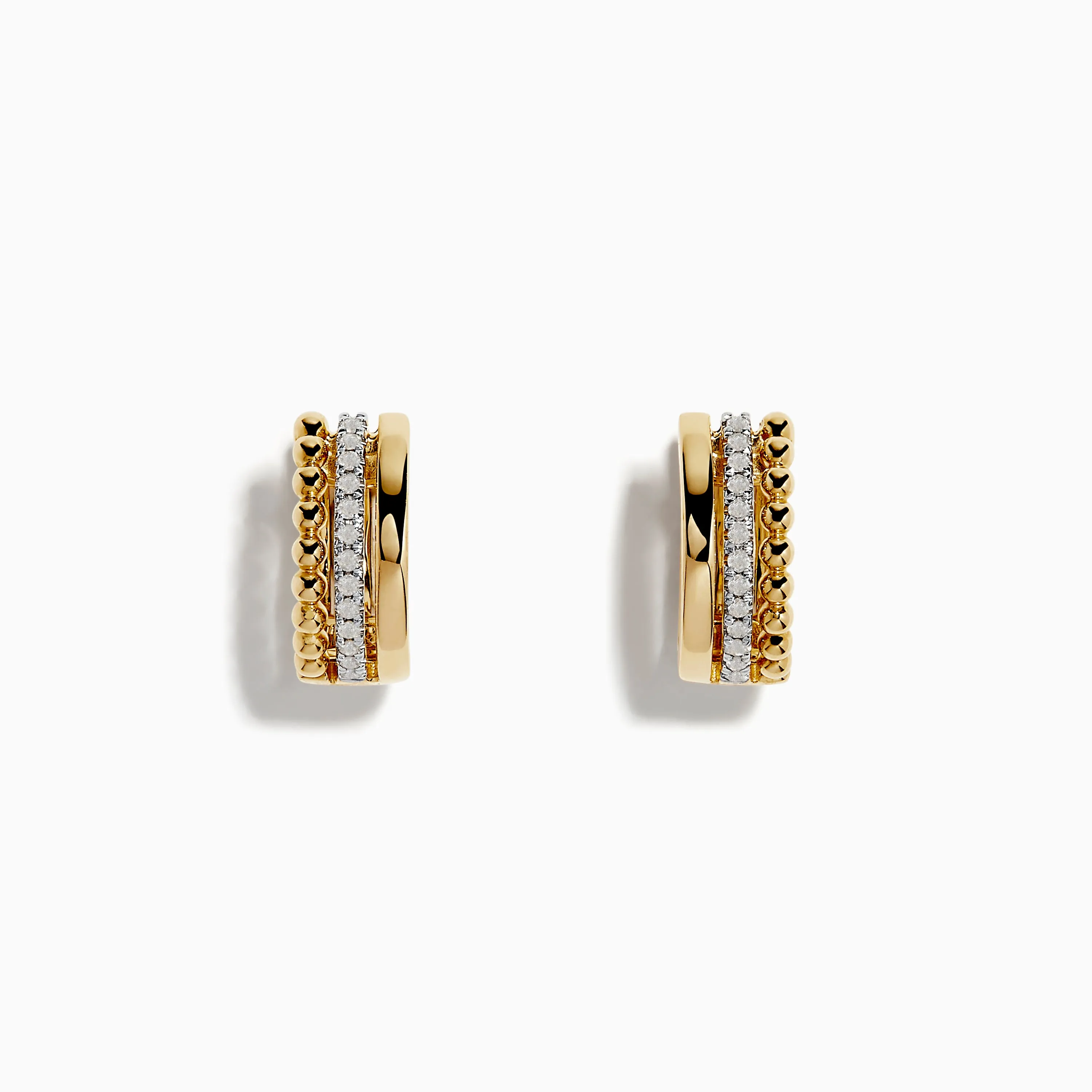 14K Yellow Gold 1/2" Diamond Huggie Earrings 0.13 TCW sold by Effy