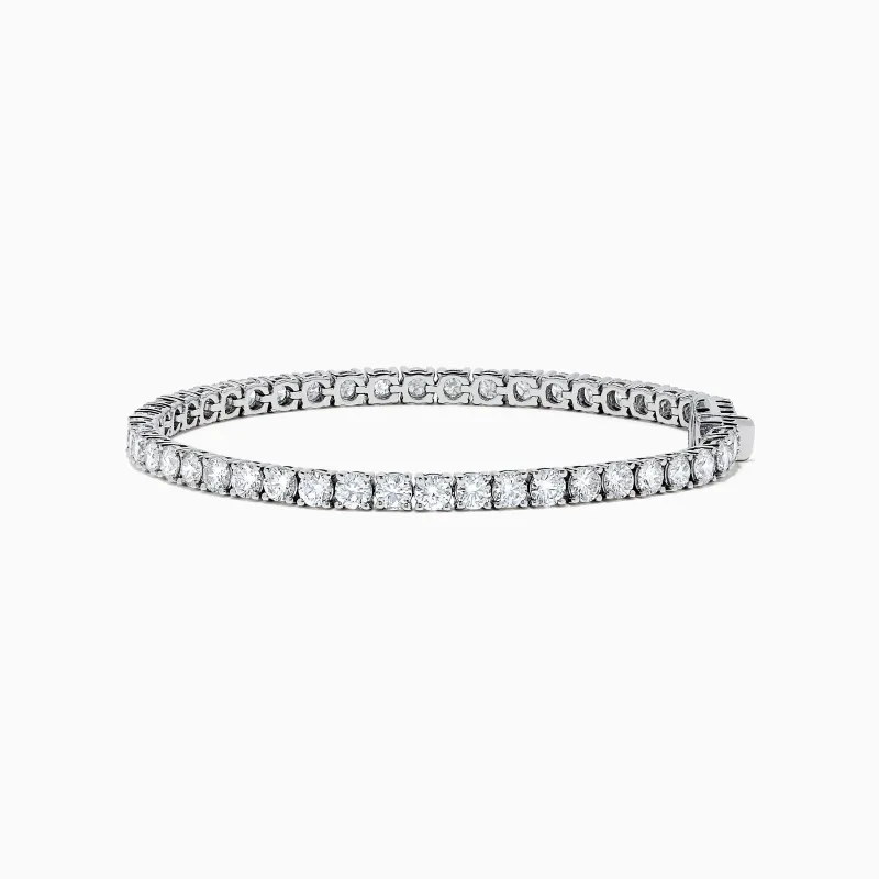 14K White Gold 7.00 Carat Lab Grown Diamond Tennis Bracelet sold by Effy
