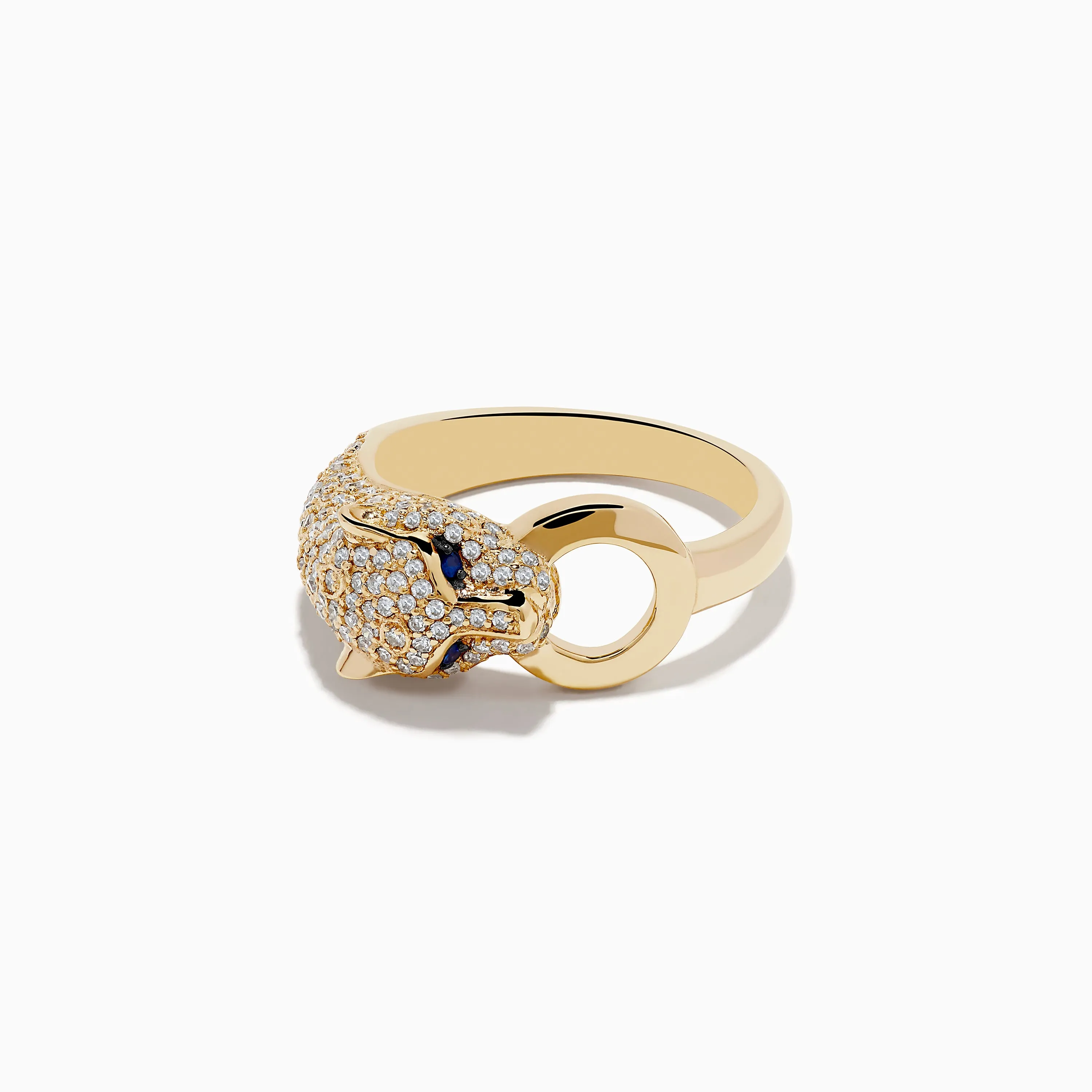 Signature 14K Yellow Gold Sapphire and Diamond Panther Ring sold by Effy product image thumbnail 3