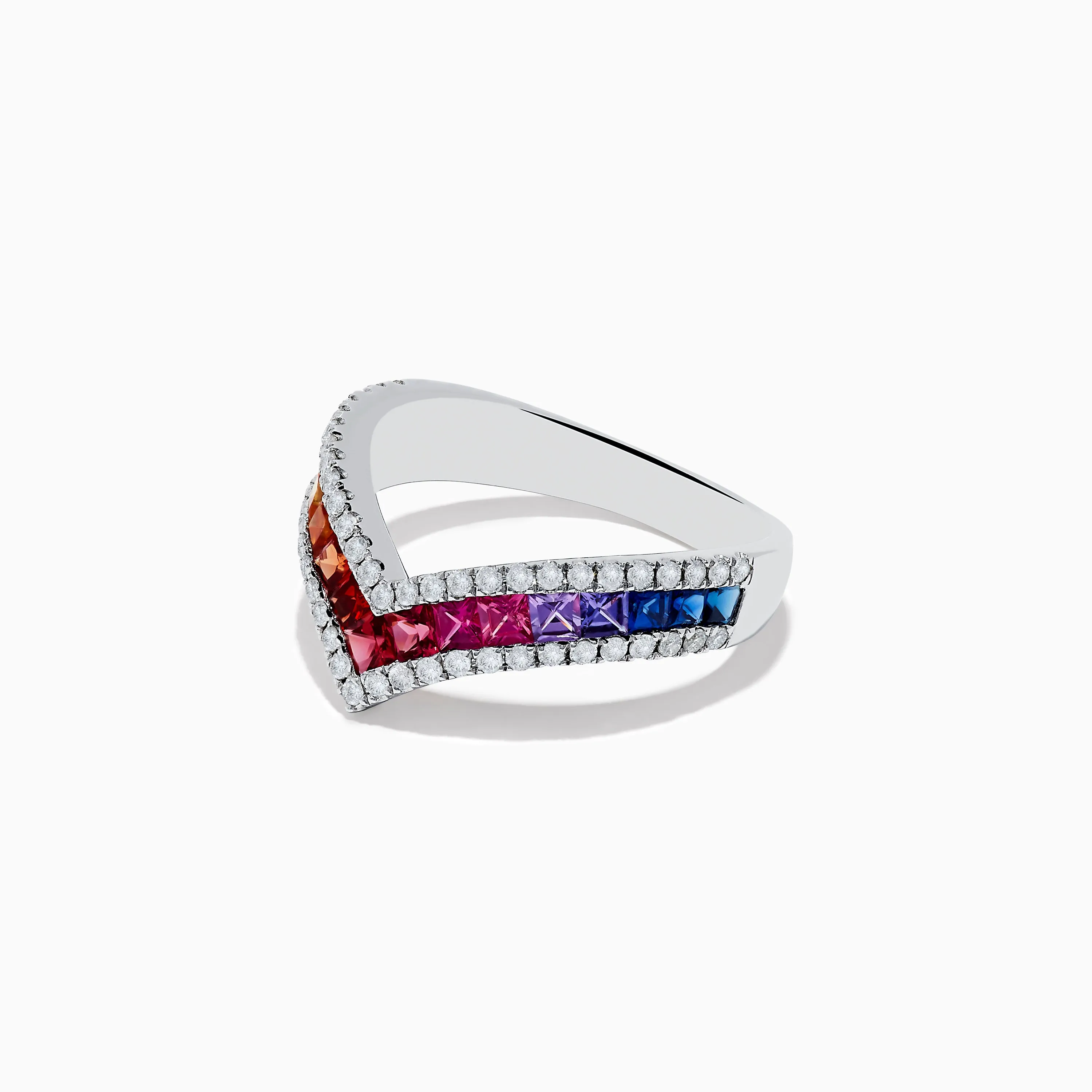 Watercolors 14K White Gold Multi Sapphire and Diamond Ring sold by Effy product image thumbnail 2