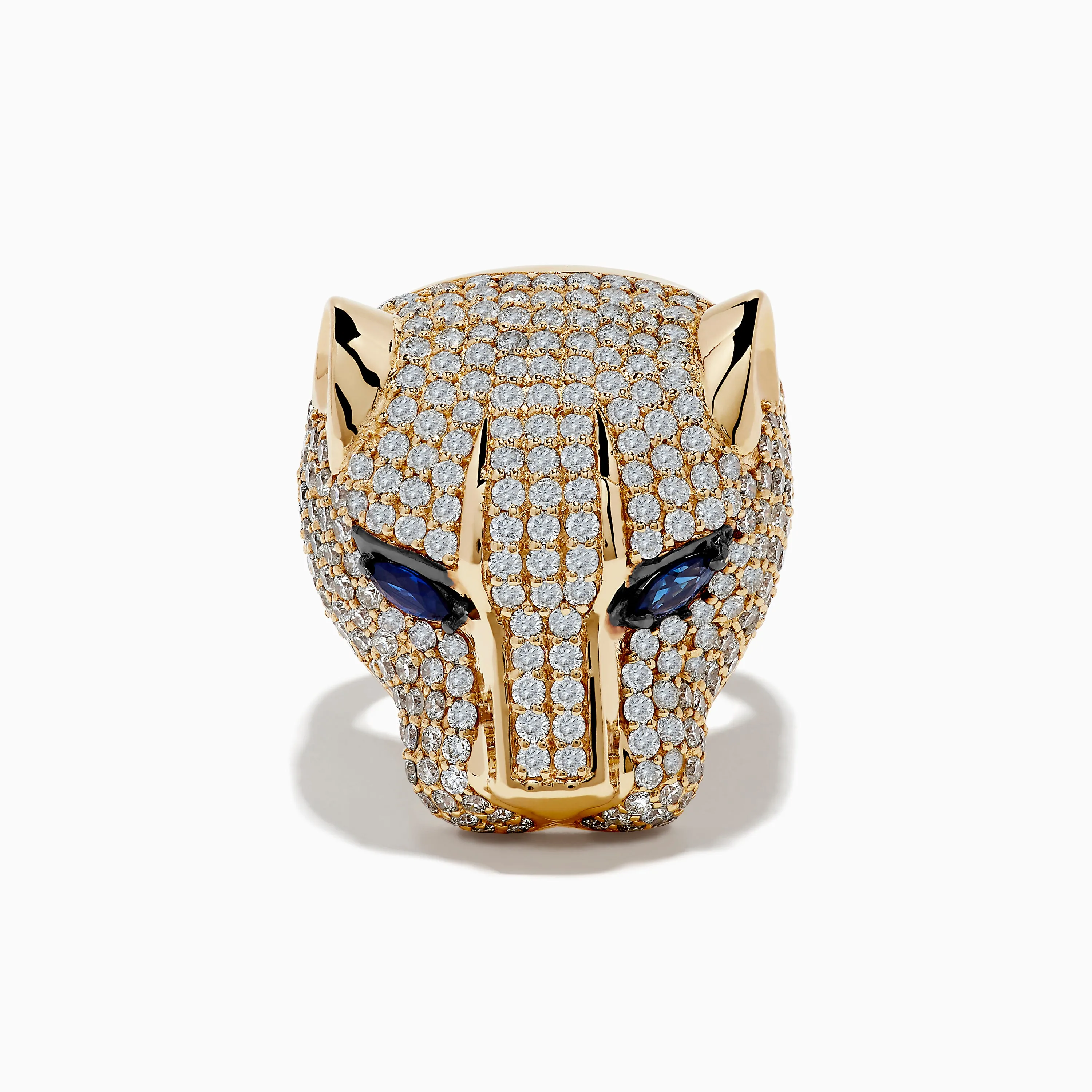 Signature 14K Yellow Gold Sapphire and Diamond Panther Ring sold by Effy product image thumbnail 2