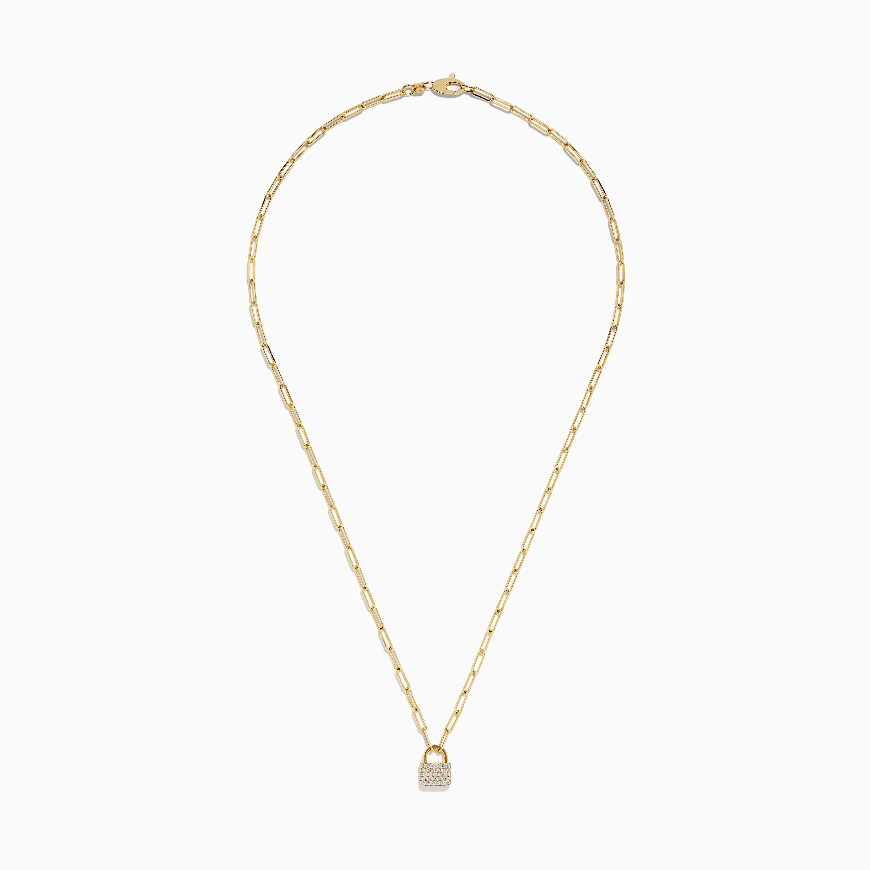 D'Oro 14K Yellow Gold Diamond Lock Pendant 0.26 TCW sold by Effy product image thumbnail 2