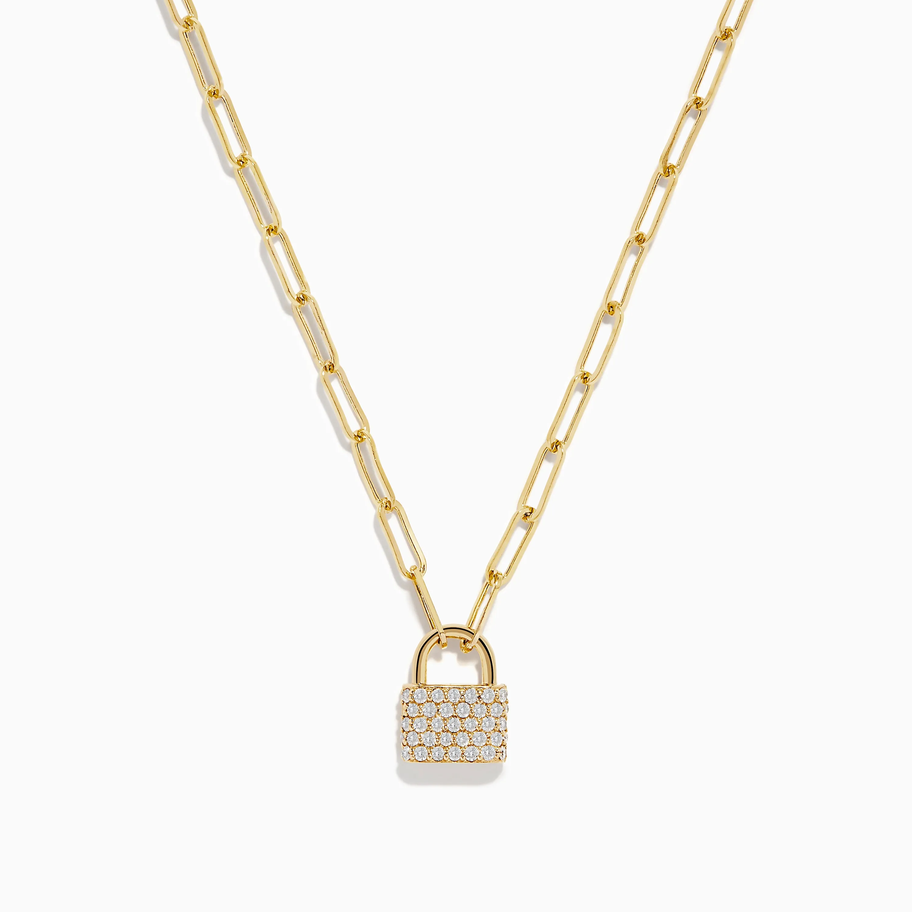 D'Oro 14K Yellow Gold Diamond Lock Pendant 0.26 TCW sold by Effy