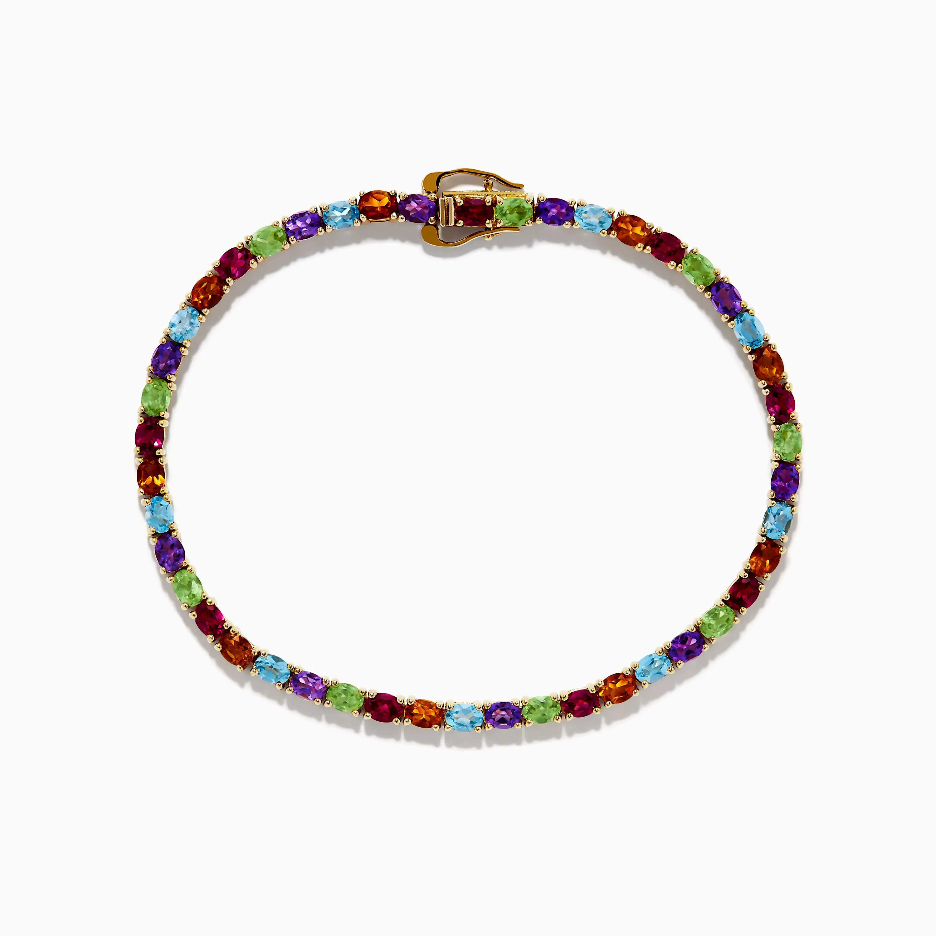 925 Sterling Silver 18K Plated Multi Gemstone Bracelet sold by Effy