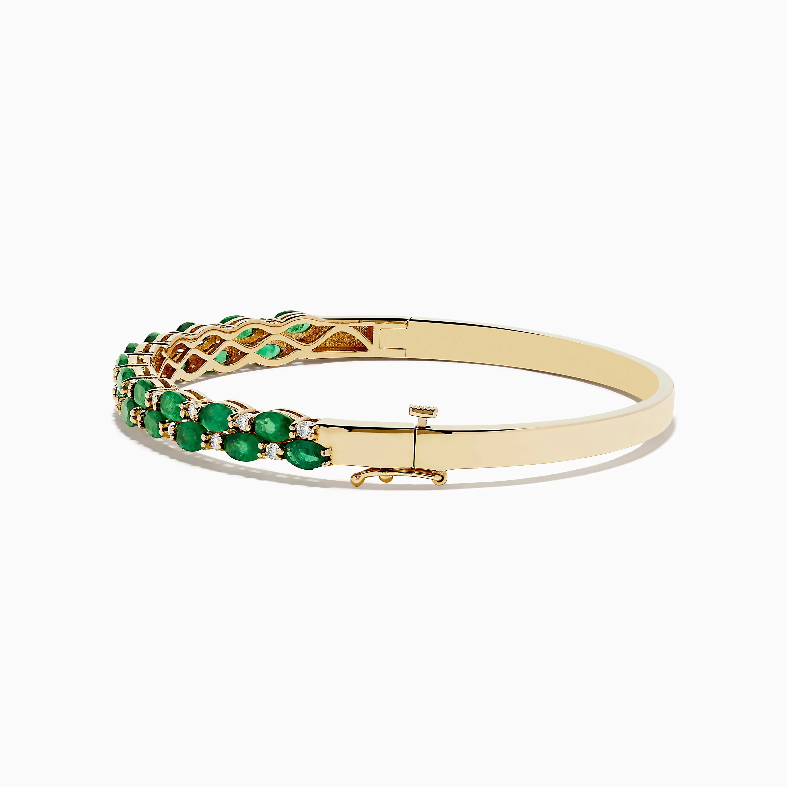 14K Yellow Gold Emerald and Diamond Bangle sold by Effy product image thumbnail 2