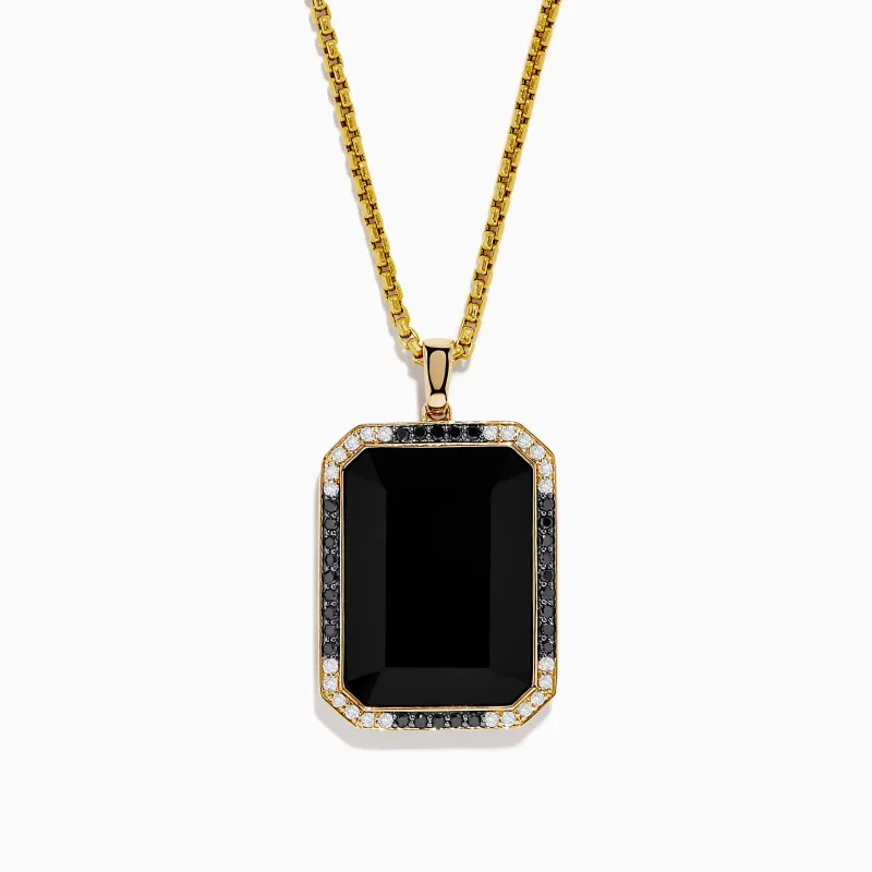 Eclipse Men's 14K Yellow Gold Onyx Pendant sold by Effy