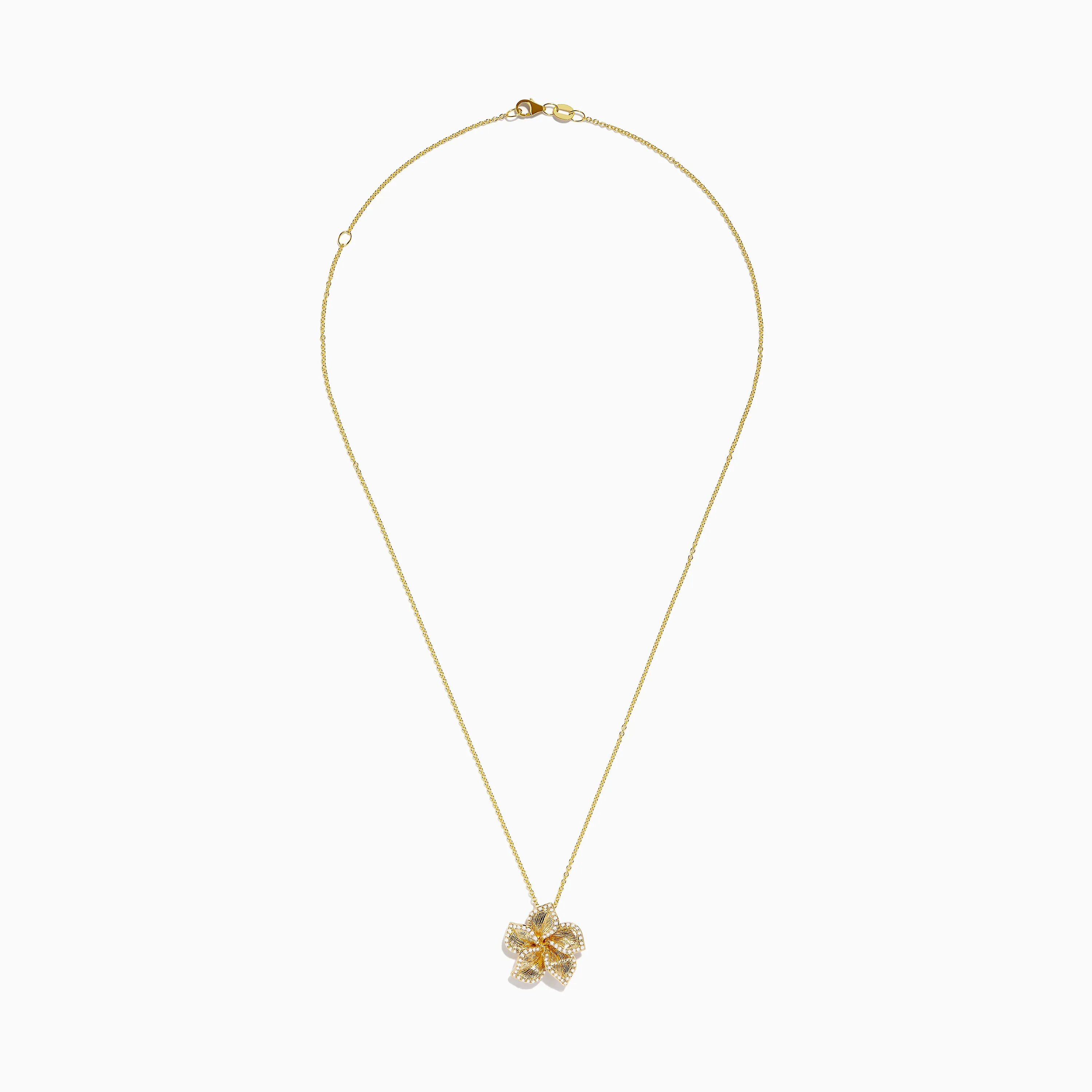 Nature 14K Yellow Gold Diamond Flower Pendant sold by Effy product image thumbnail 2