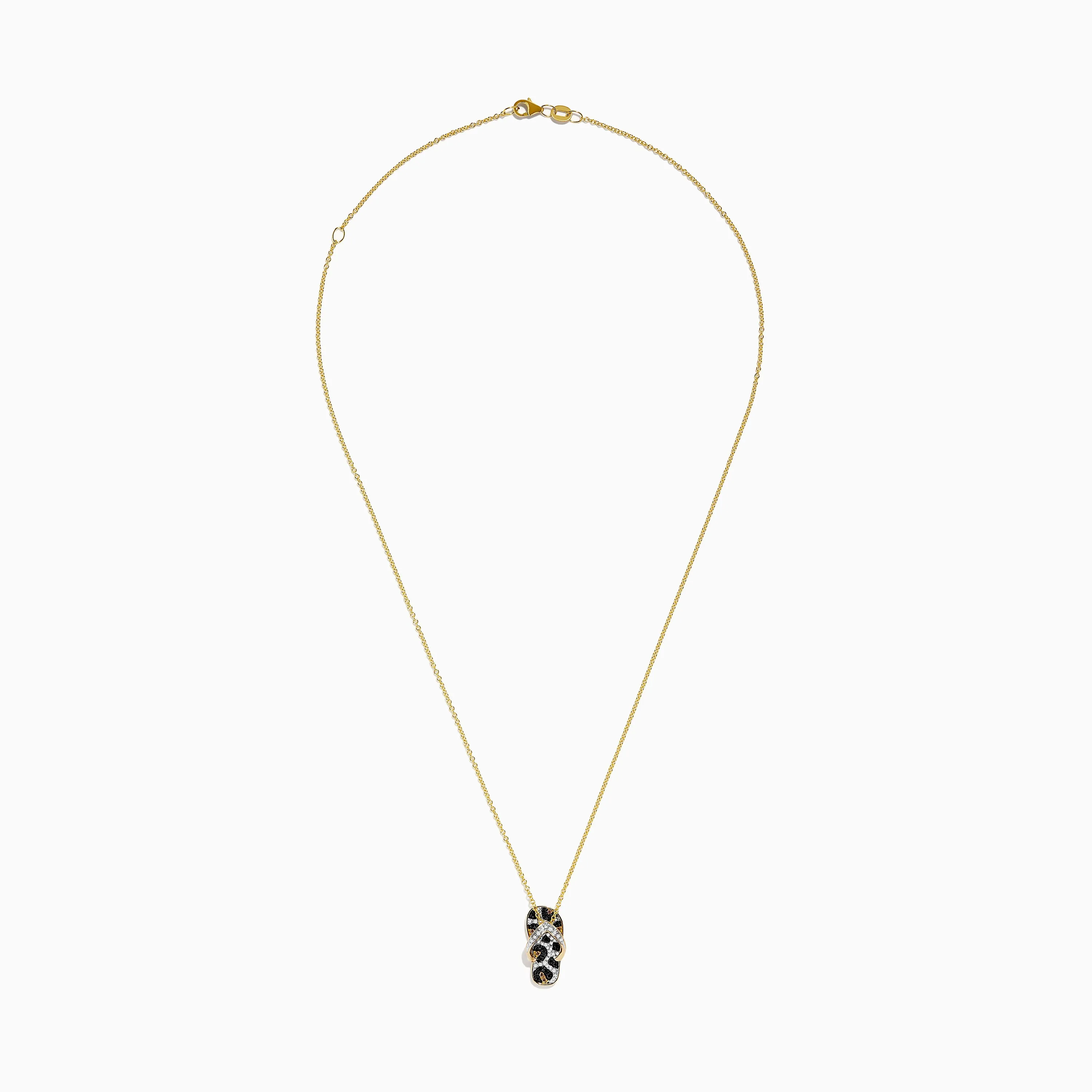 14K Yellow Gold White, Brown, and Black Diamond Flip Flop Pendant sold by Effy product image thumbnail 2