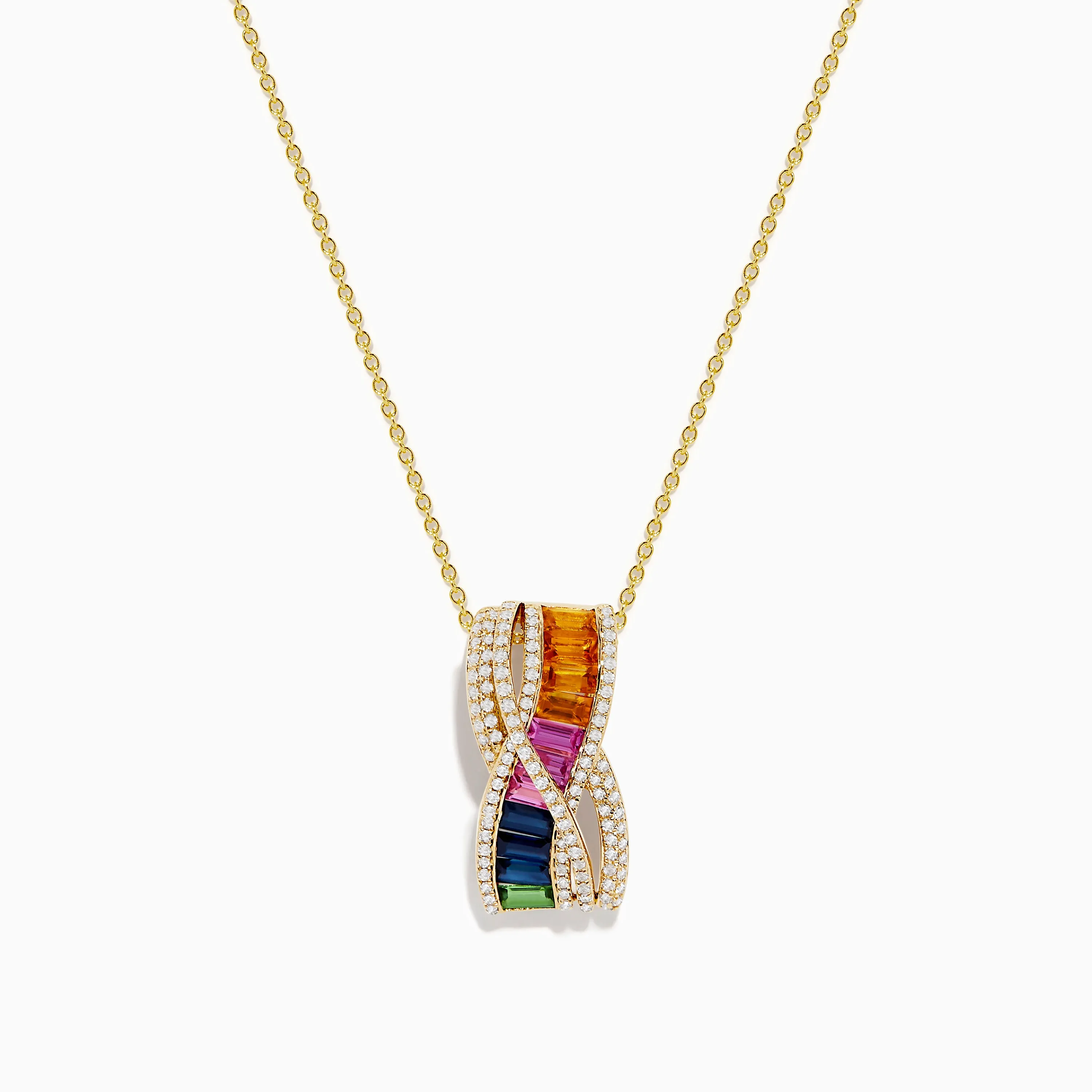 Watercolors 14K Yellow Gold Multi Sapphire Pendant sold by Effy