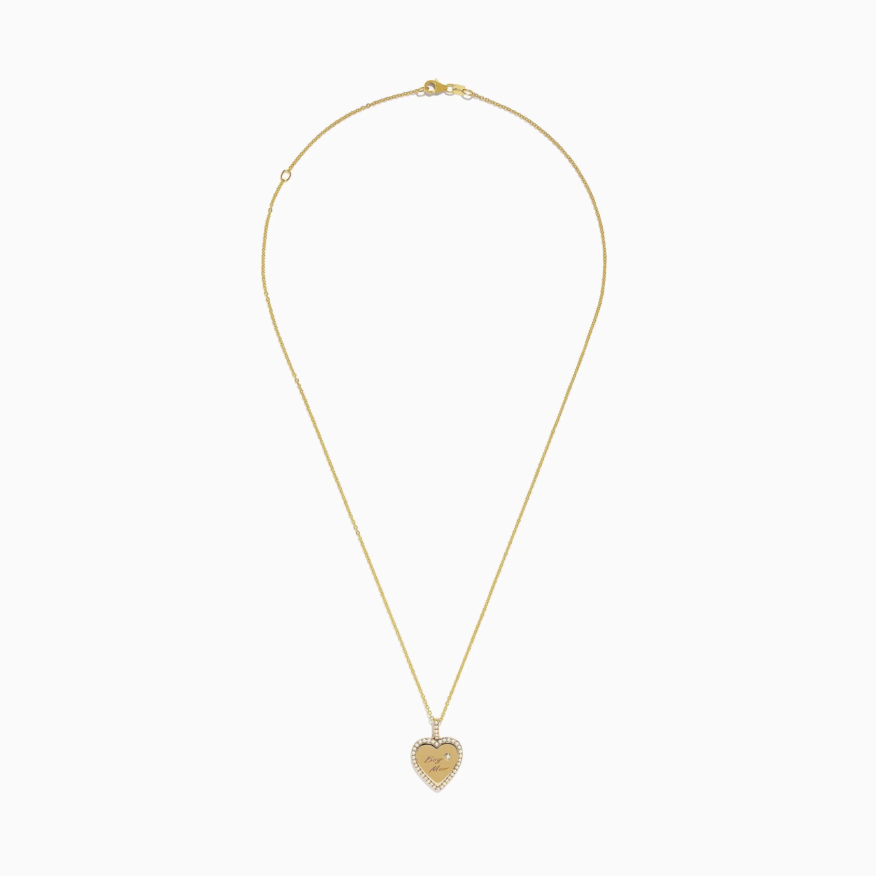 Novelty 14k Yellow Gold "Boy Mom" Diamond Heart Pendant sold by Effy product image thumbnail 2