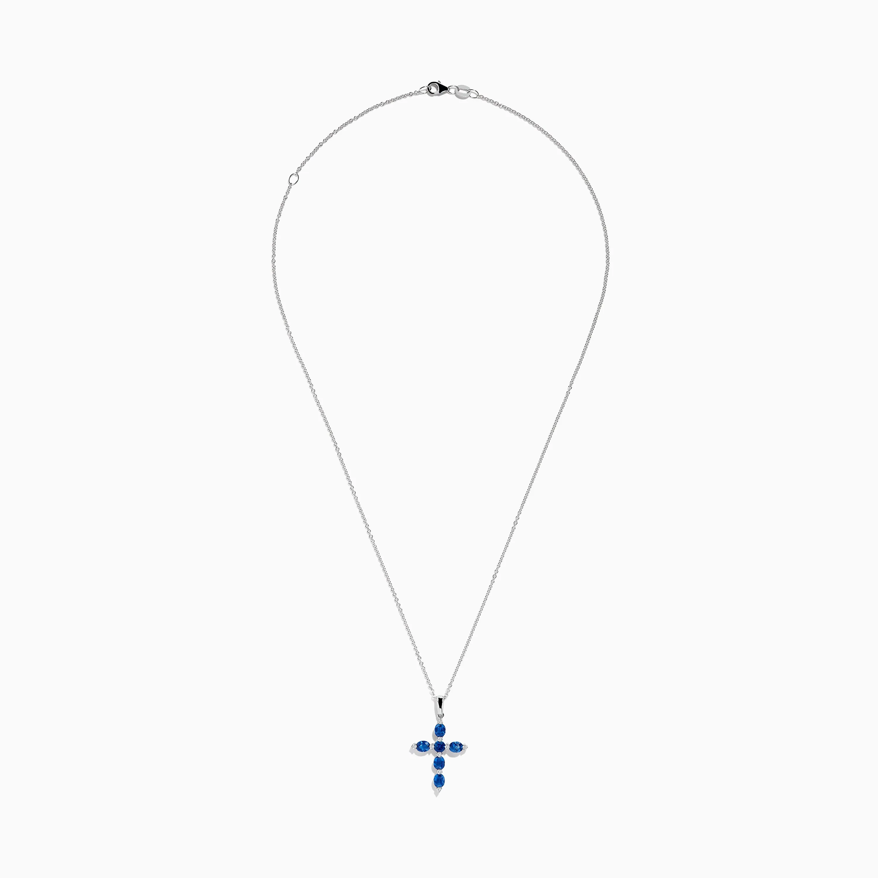 Royal Bleu 14K White Gold Blue Sapphire Cross Pendant sold by Effy product image thumbnail 2