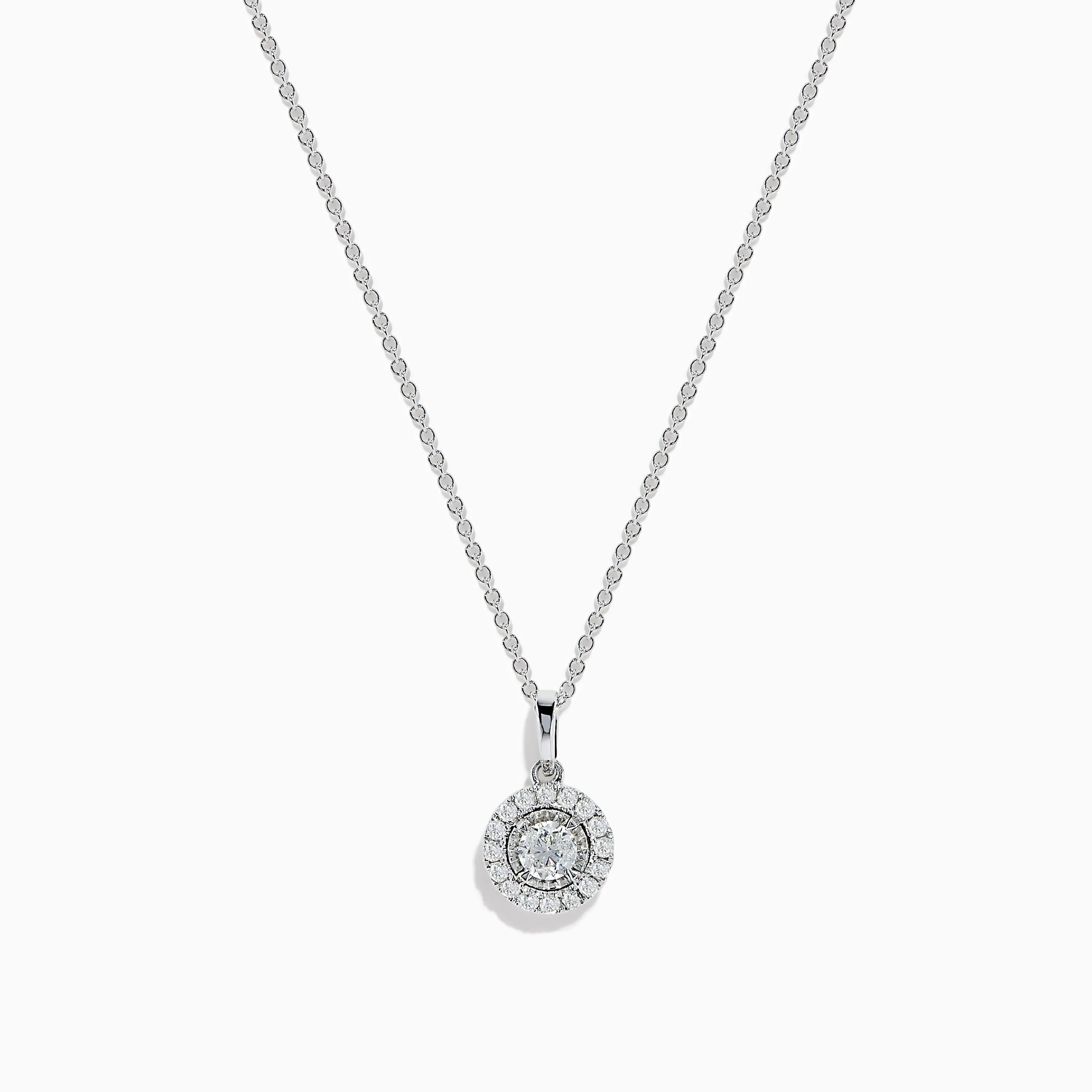 Pave Classica 14K White Gold Diamond Halo Pendant 0.49 TCW sold by Effy