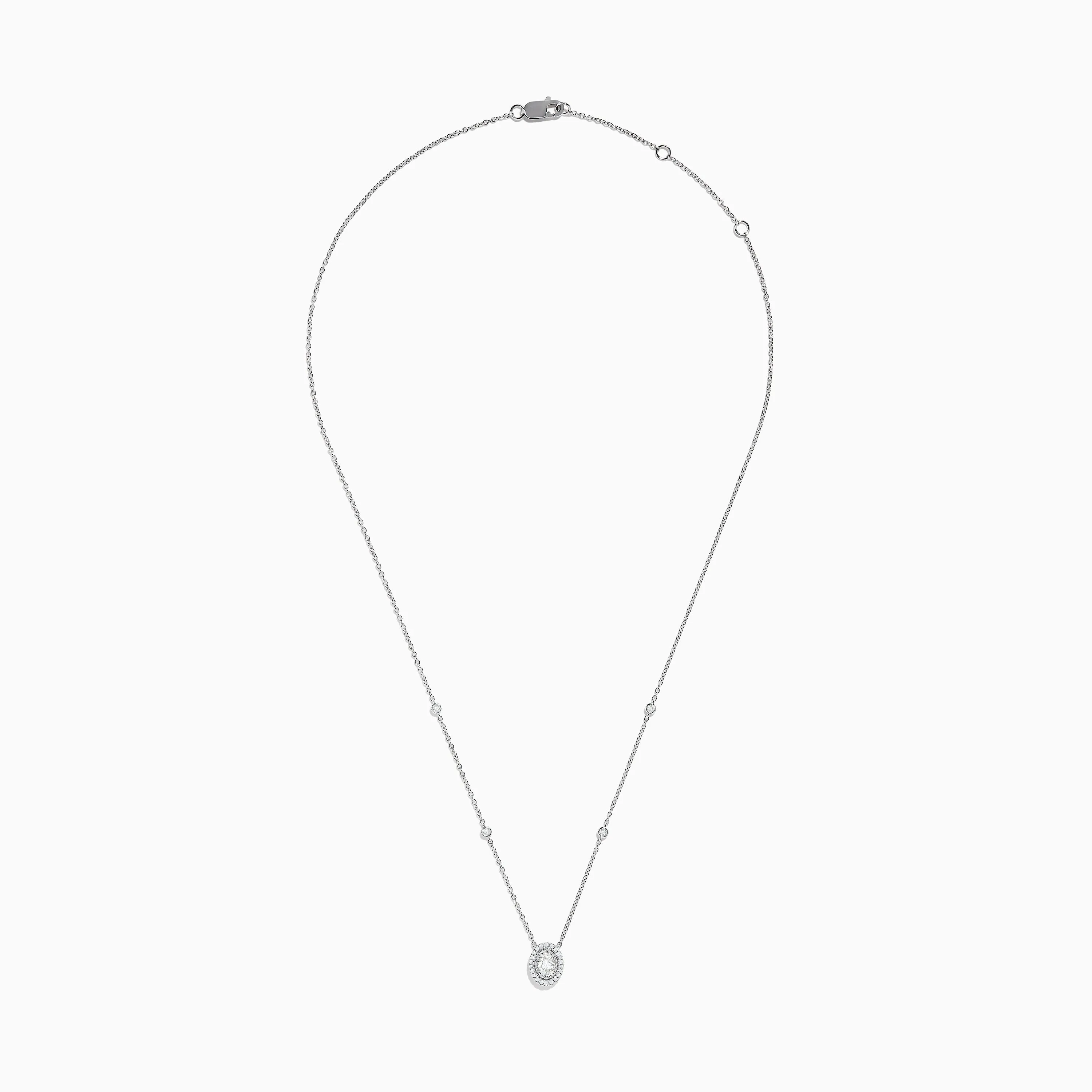 Pave Classica 14K White Gold Diamond Oval Necklace sold by Effy product image thumbnail 2