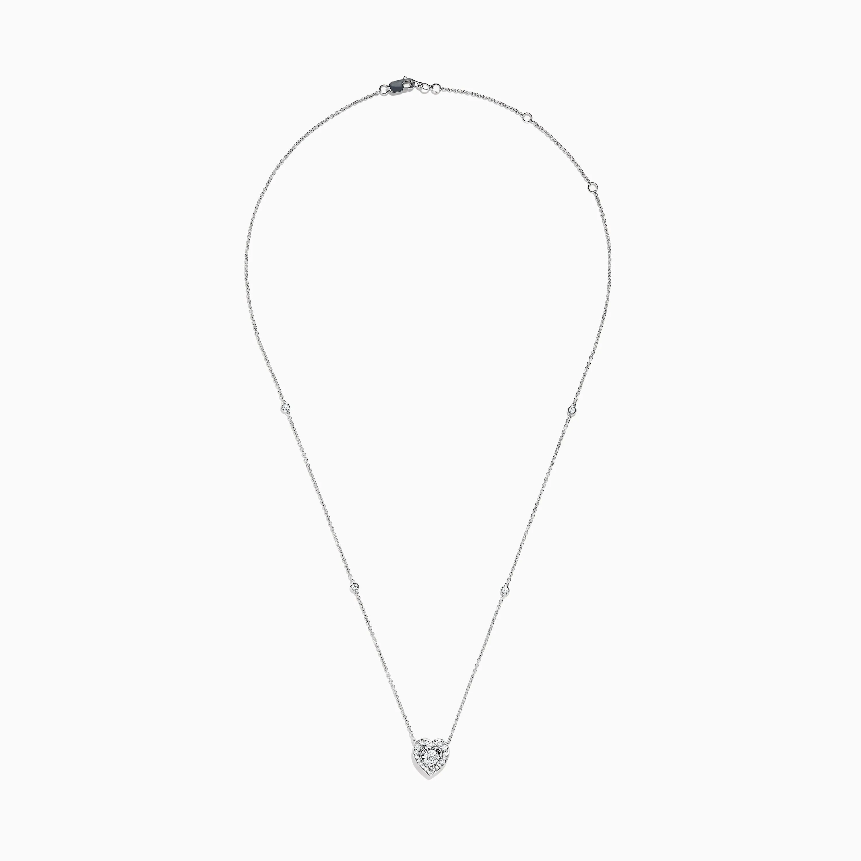 Pave Classica 14K White Gold Diamond Heart Necklace sold by Effy product image thumbnail 2