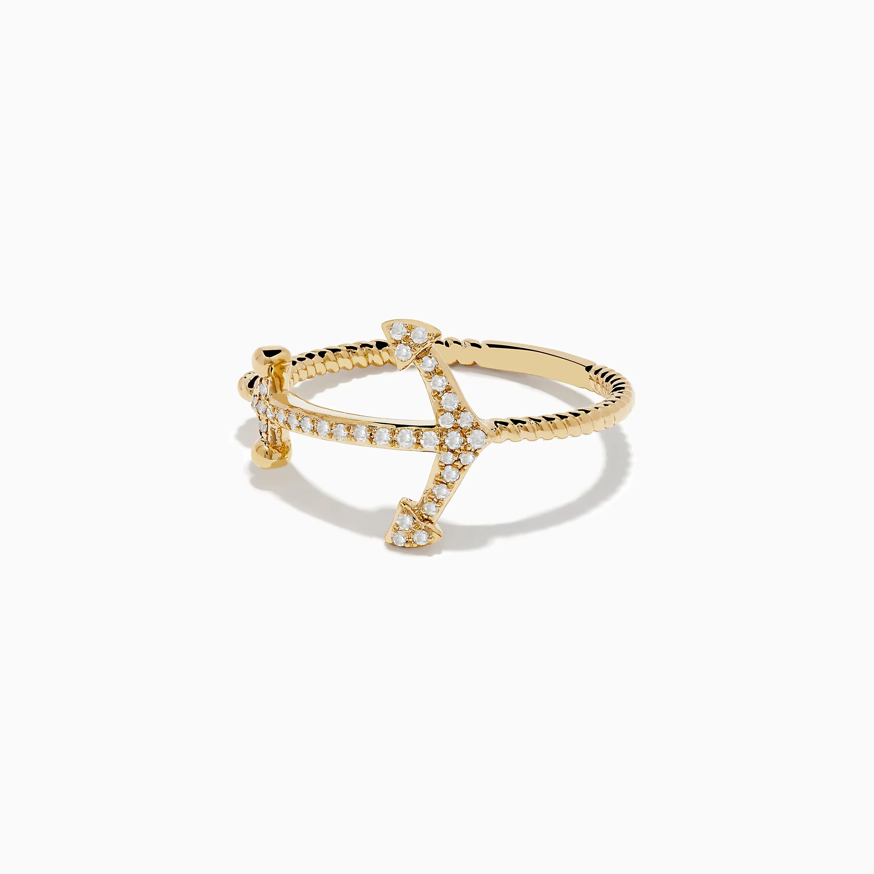 Seaside 14K Yellow Gold Diamond Anchor Ring sold by Effy product image thumbnail 2
