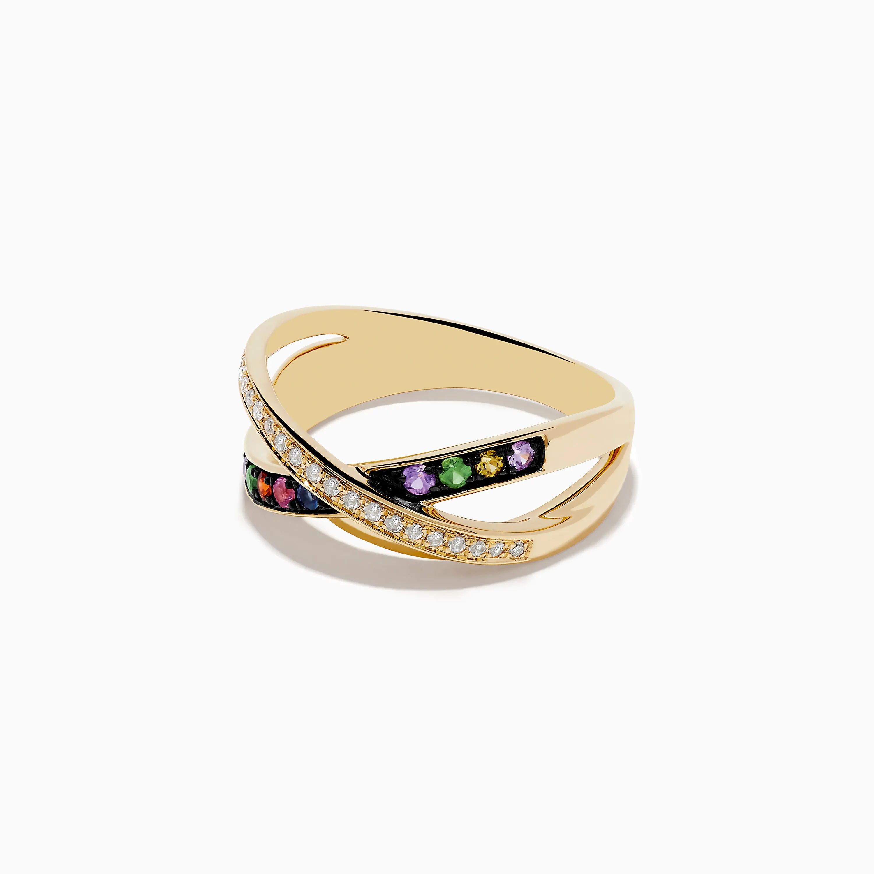 Watercolors 14K Yellow Gold Multi Sapphire and Diamond Ring sold by Effy product image thumbnail 2
